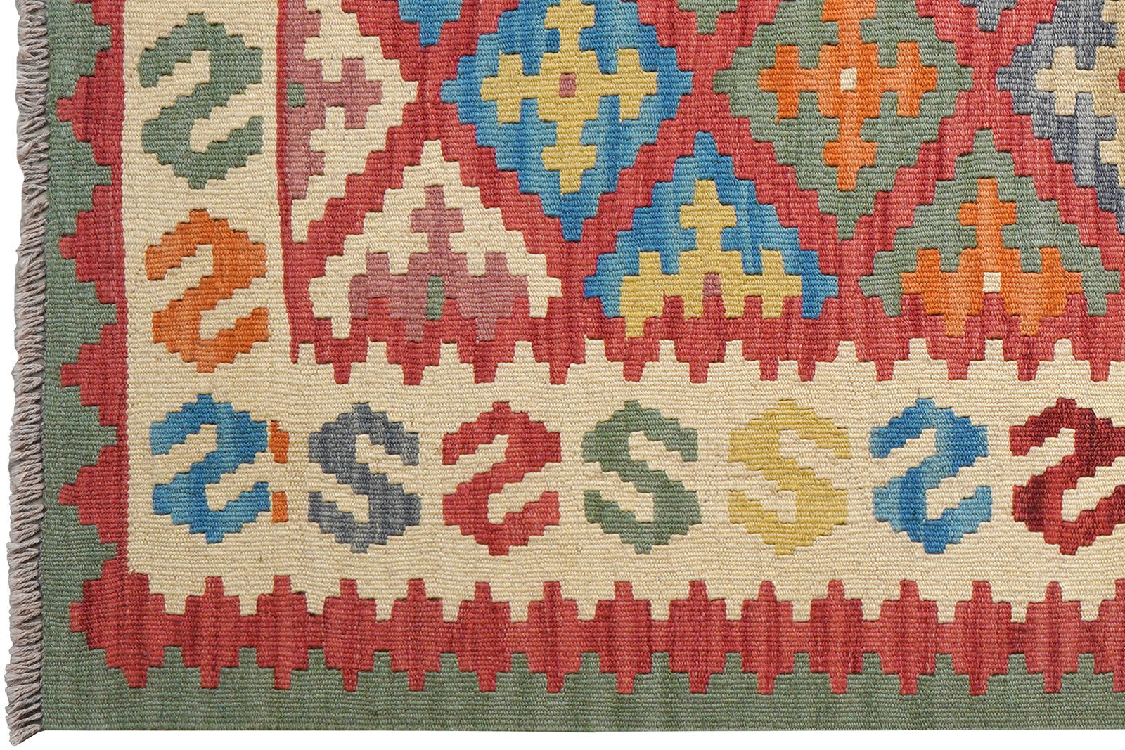 Kelim Gashgai — Handgefertigt, 160x106 cm, Beige, 100% Virgin Wool | View 4