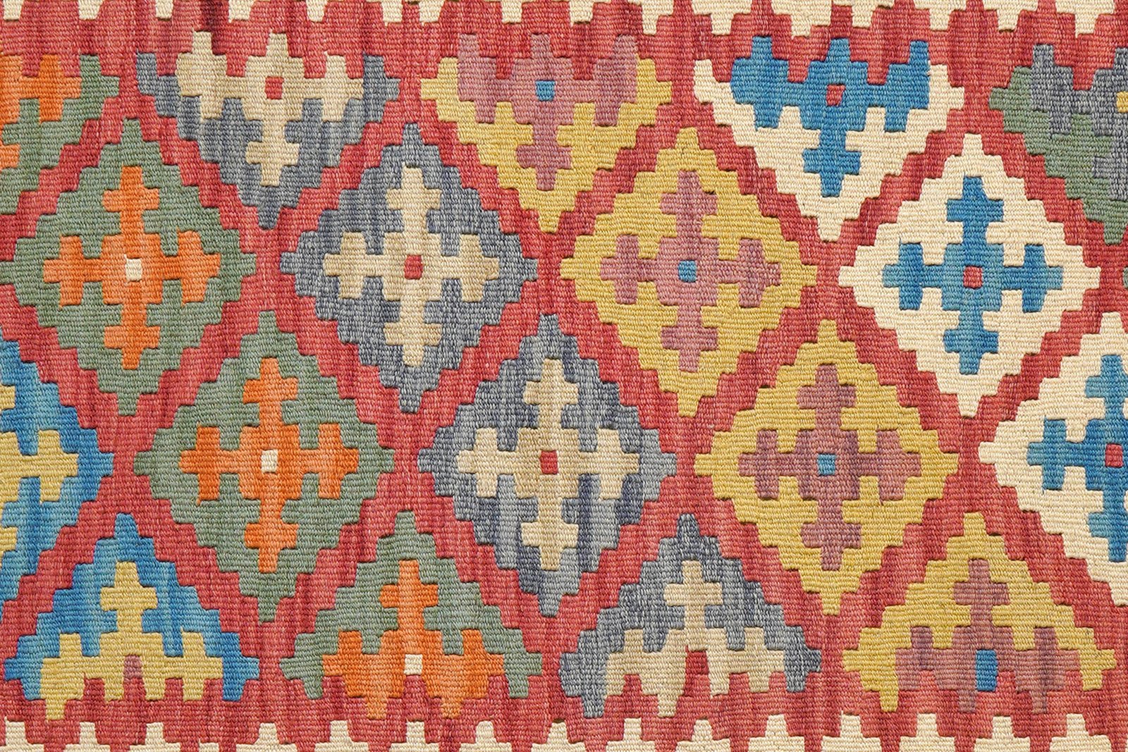 Kelim Gashgai — Handmade, 106x160 cm, Red, 100% Virgin Wool | View 5