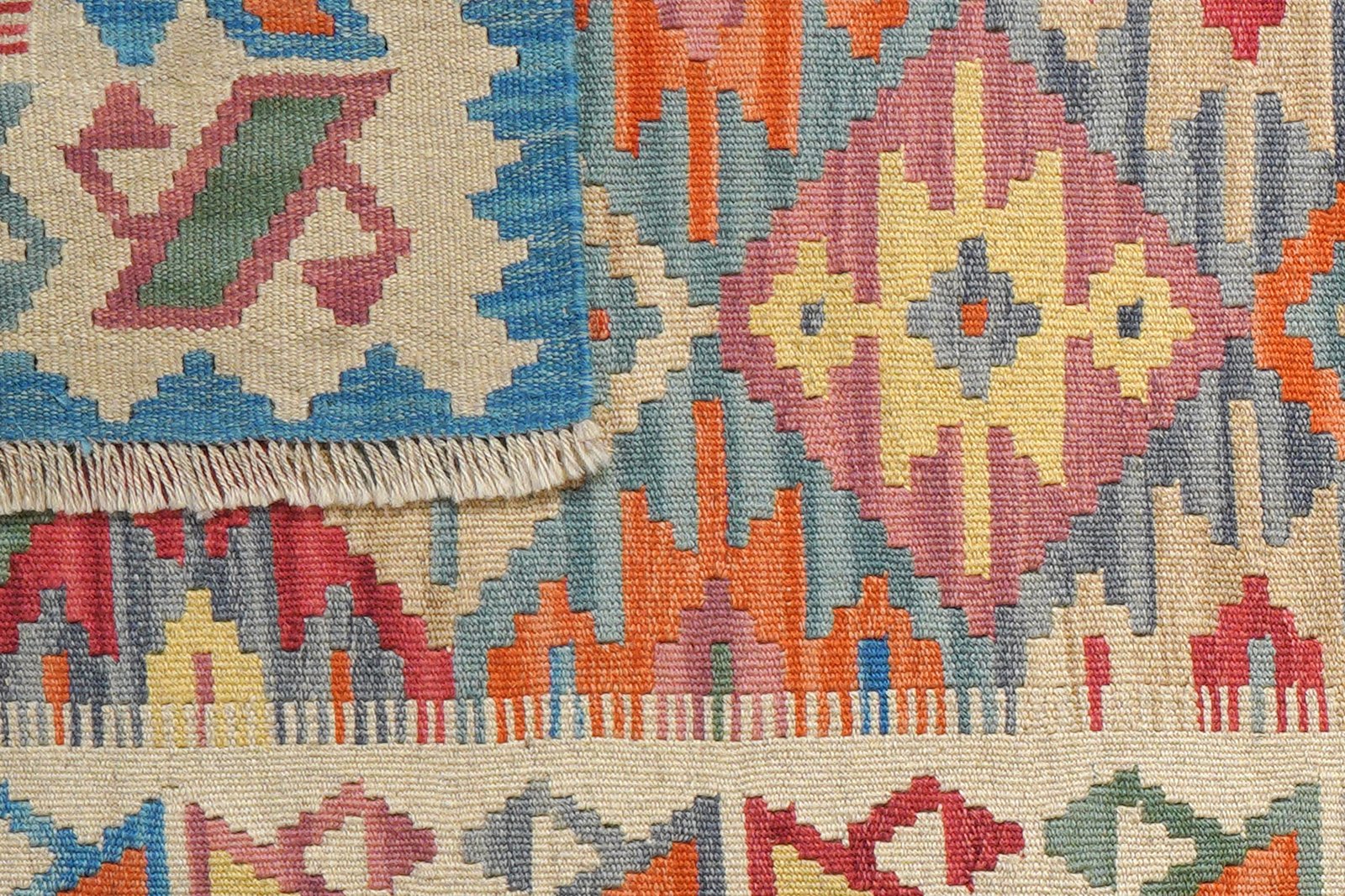 Kelim Gashgai — Handmade, 85x209 cm, Multicolor, 100% Virgin Wool | View 6