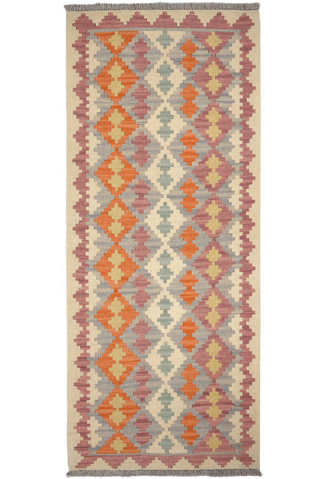 Kelim Gashgai — Handmade, 85x204 cm, Blue, 100% Virgin Wool | Main view