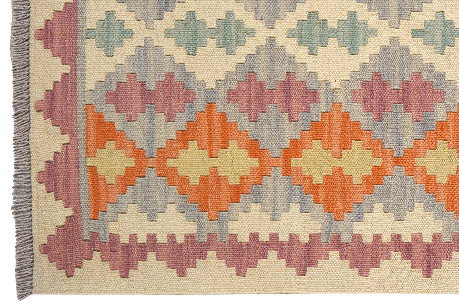 Kelim Gashgai — Handmade, 85x204 cm, Blue, 100% Virgin Wool | View 3