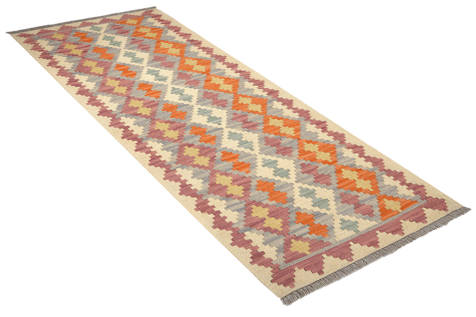 Kelim Gashgai — Handmade, 85x204 cm, Blue, 100% Virgin Wool | View 4