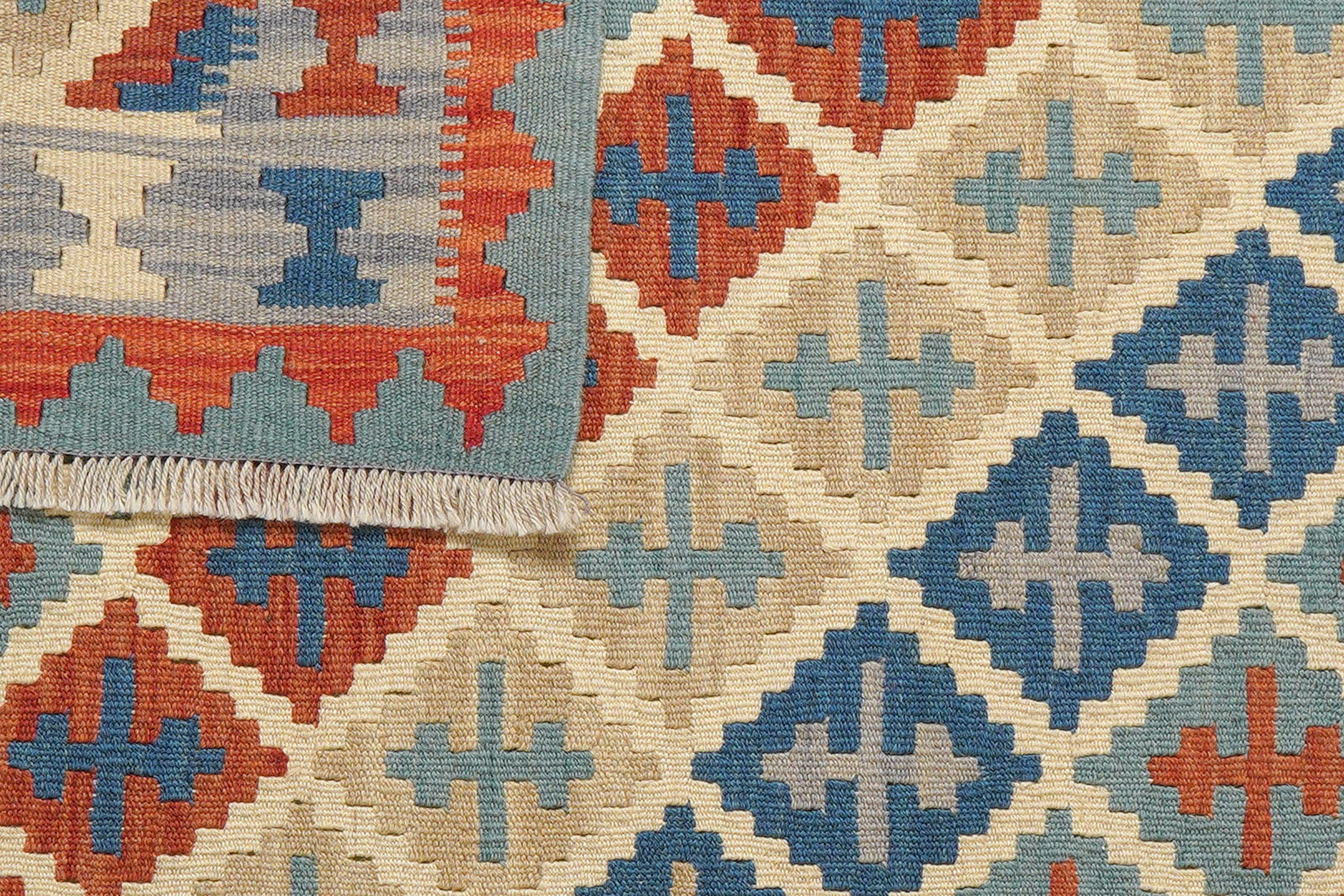 Kelim Gashgai — Handgefertigt, 152x106 cm, Grau, 100% Virgin Wool | View 7