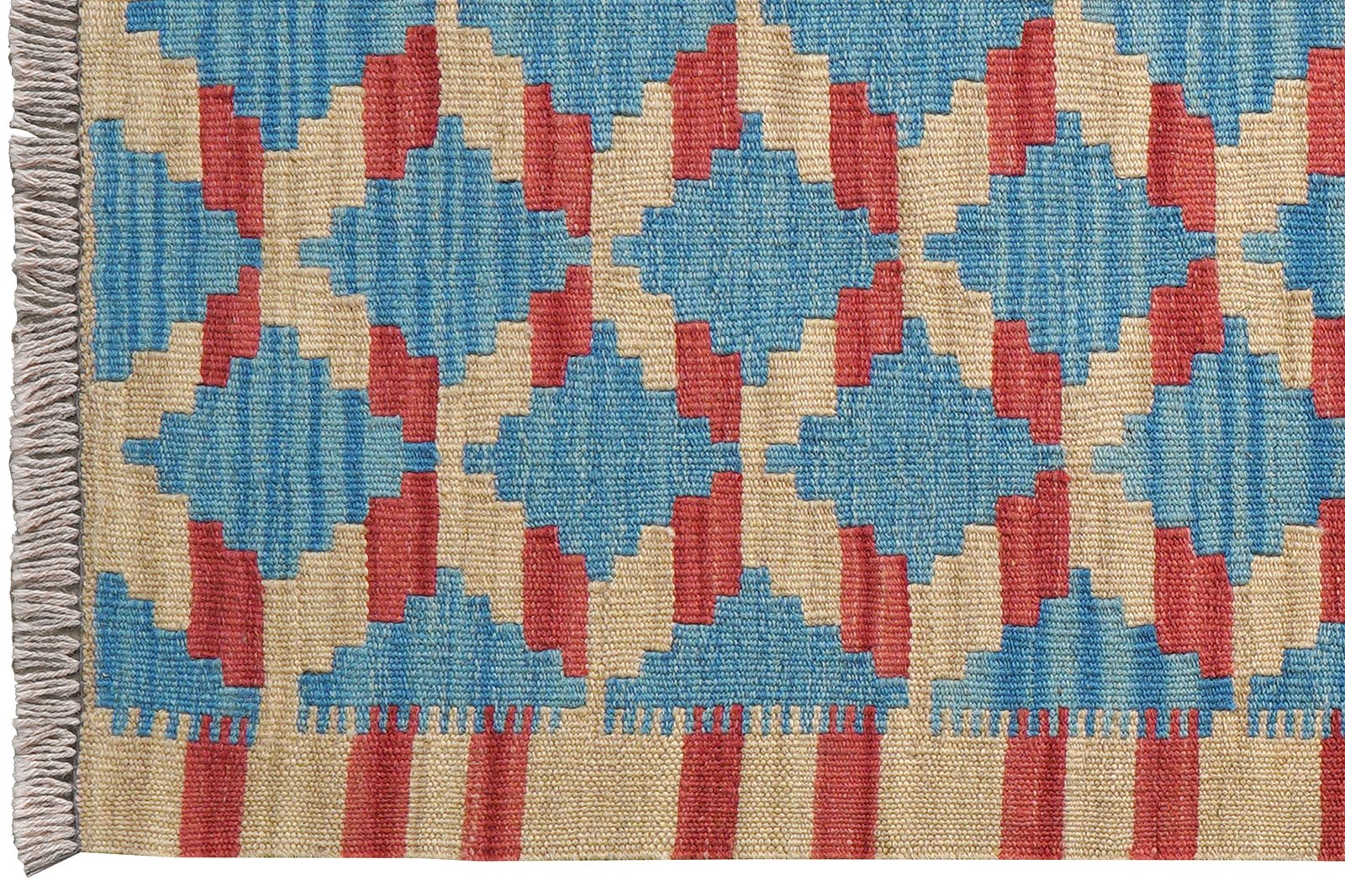 Kelim Gashgai — Handmade, 79x120 cm, Blue, 100% Virgin Wool | View 3
