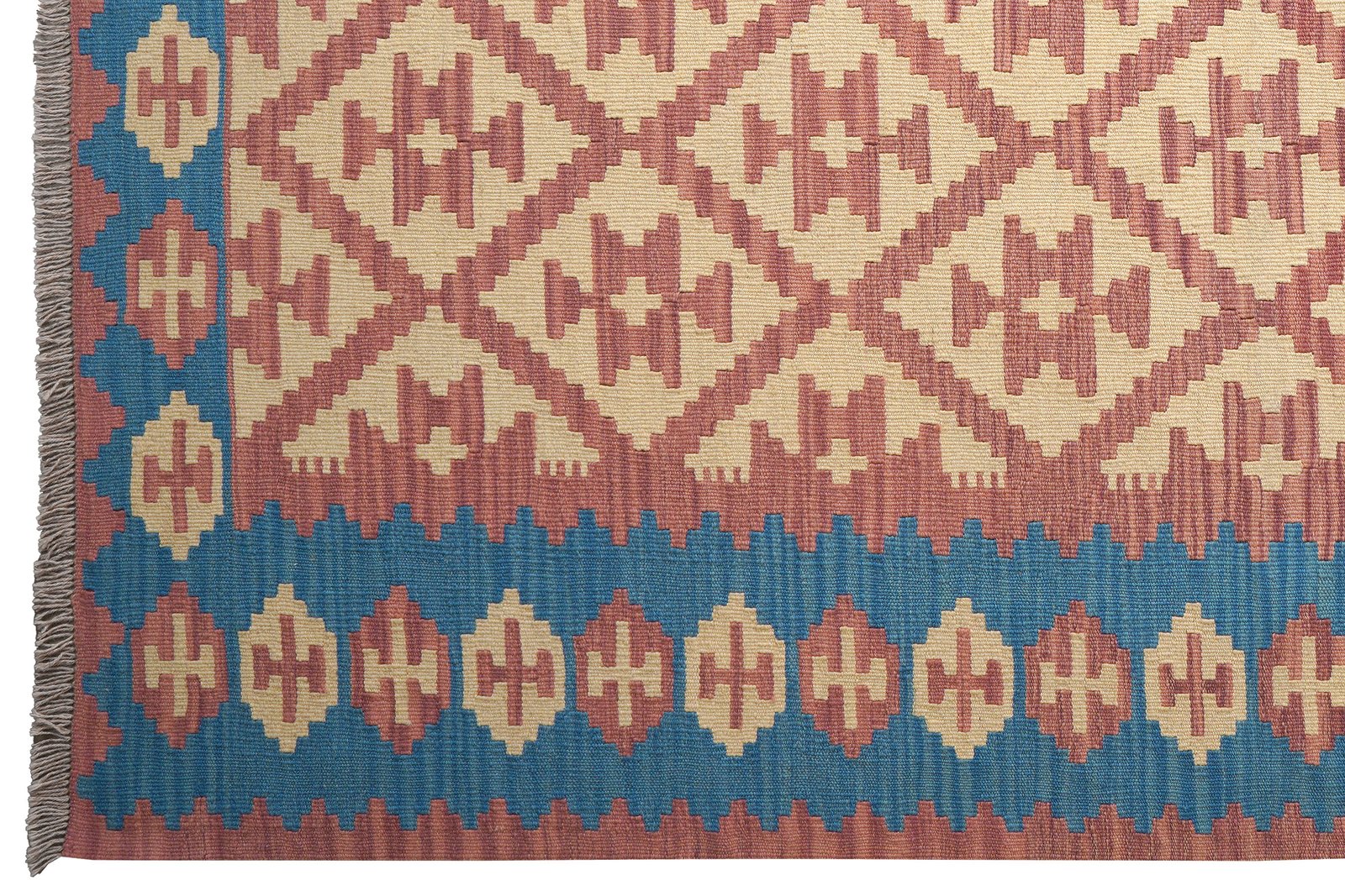 Kelim Gashgai — Handmade, 170x236 cm, Pink, 100% Virgin Wool | View 3