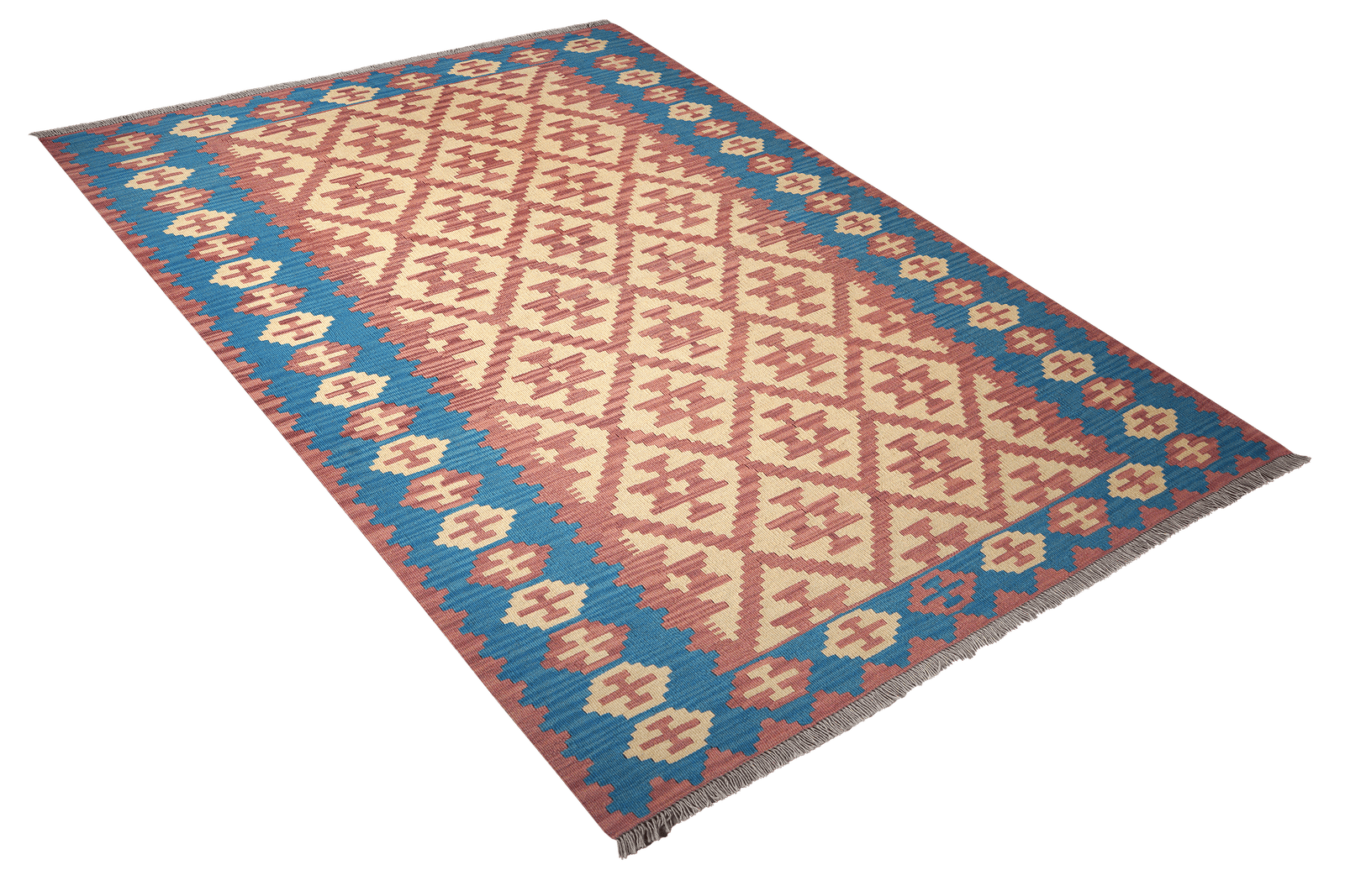 Kelim Gashgai — Handmade, 170x236 cm, Pink, 100% Virgin Wool | View 4