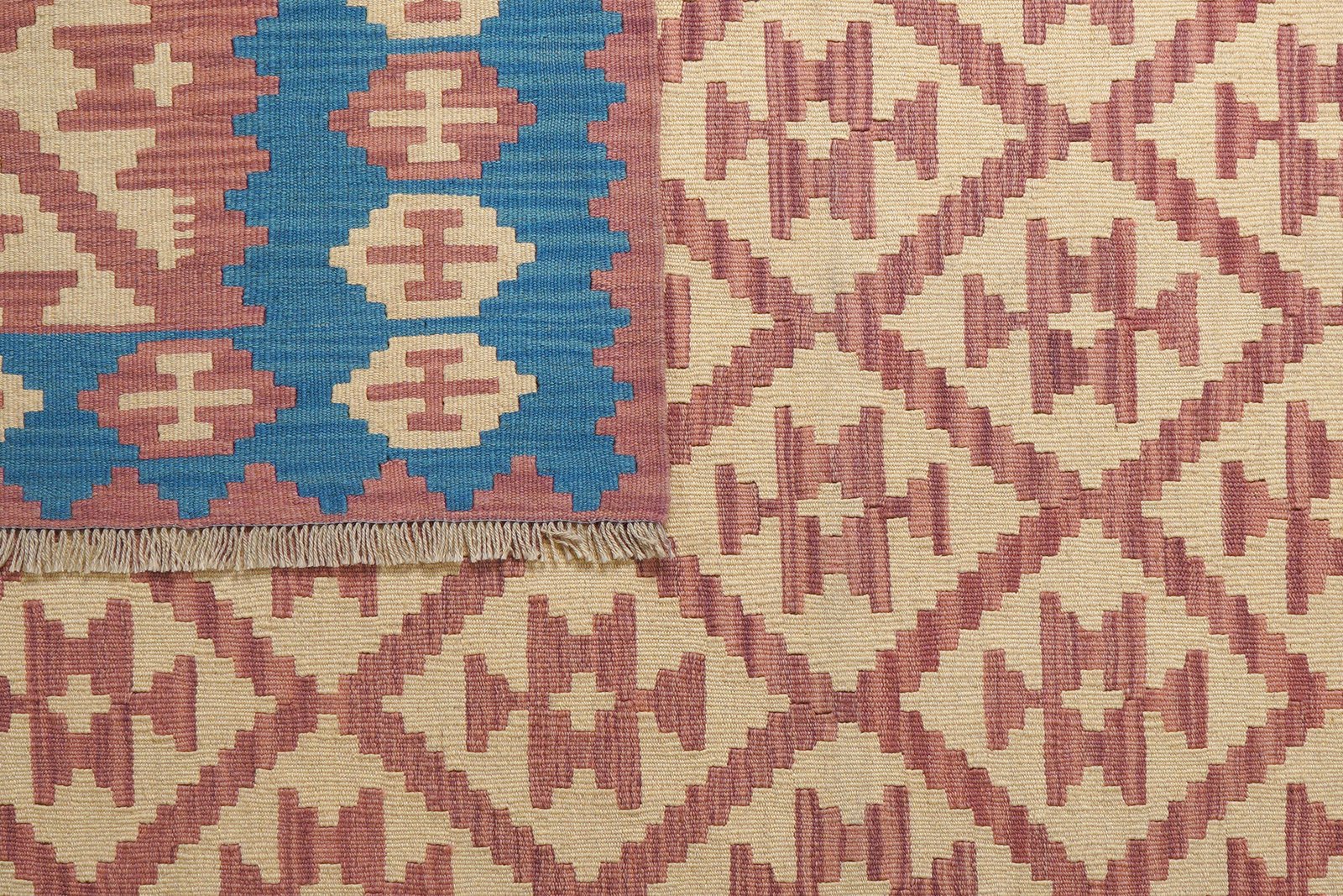 Kelim Gashgai — Handmade, 170x236 cm, Pink, 100% Virgin Wool | View 6