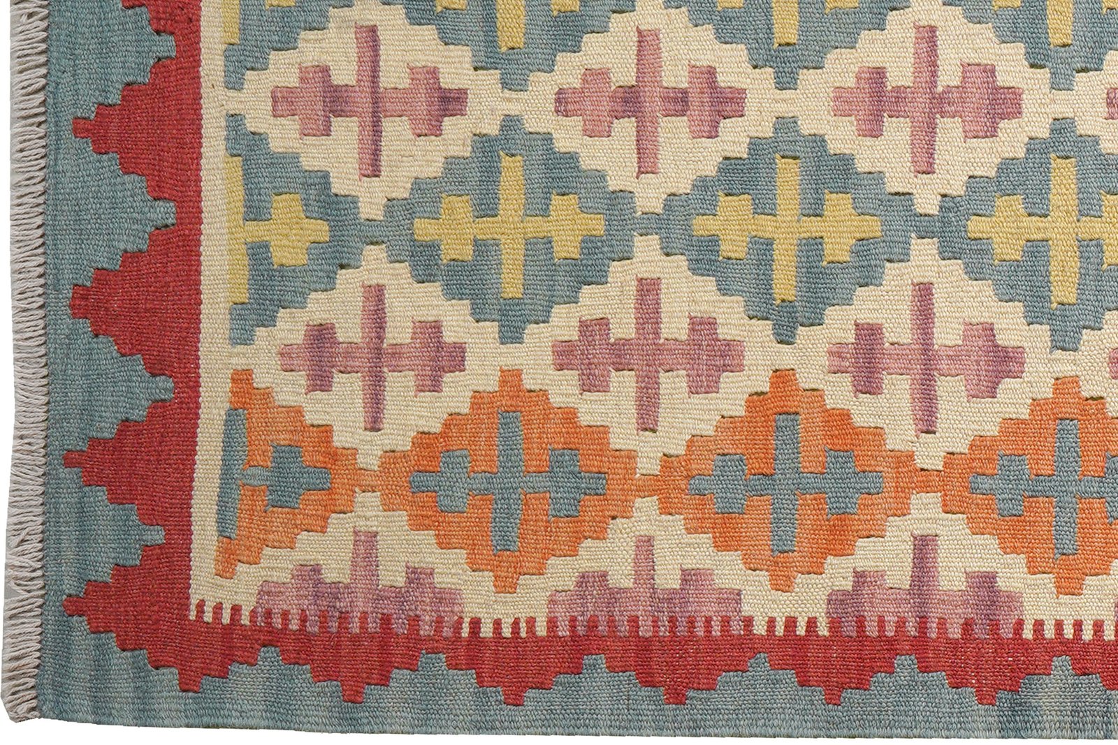 Kelim Gashgai — Handmade, 86x201 cm, Beige, 100% Virgin Wool | View 3