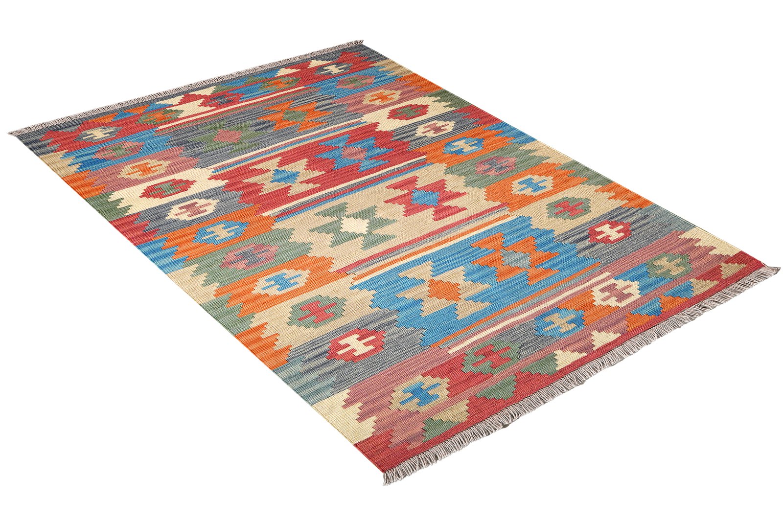 Kelim Gashgai — Handmade, 104x153 cm, Multicolor, 100% Virgin Wool | View 4