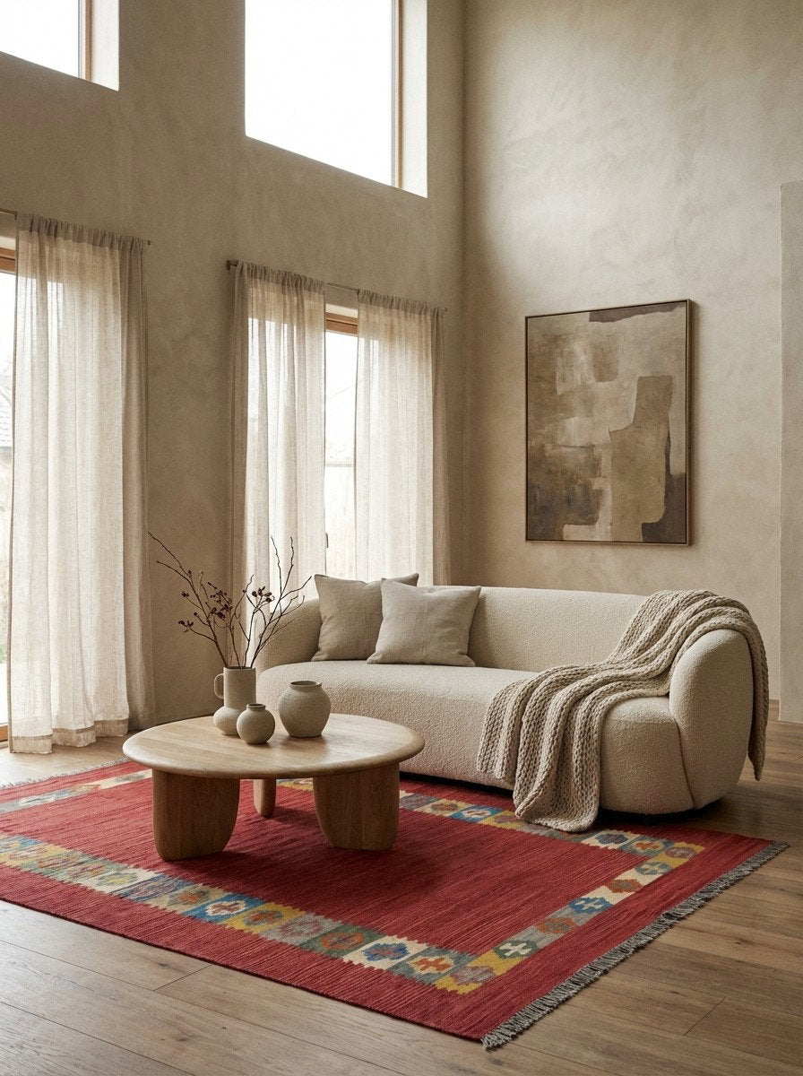 Kelim Gashgai — Handgefertigt, 201x160 cm, Bunt, 100% Virgin Wool | Detail view