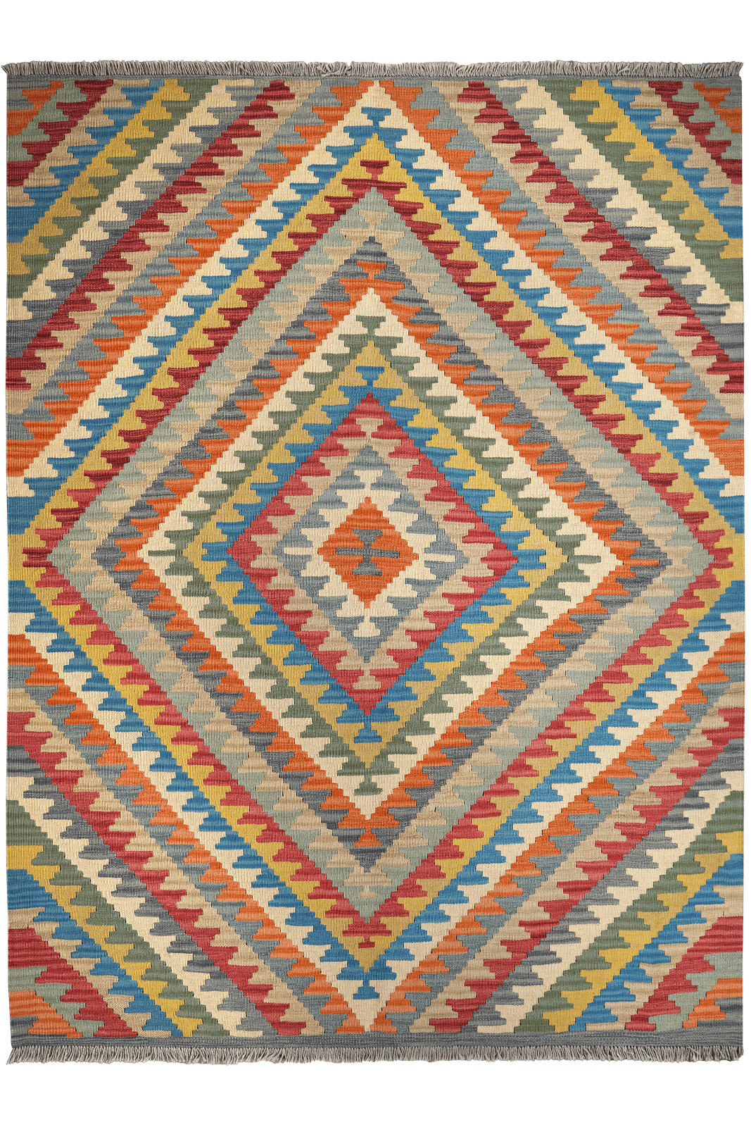 Kelim Gashgai — Handmade, 176x241 cm, Multicolor, 100% Virgin Wool | Main view