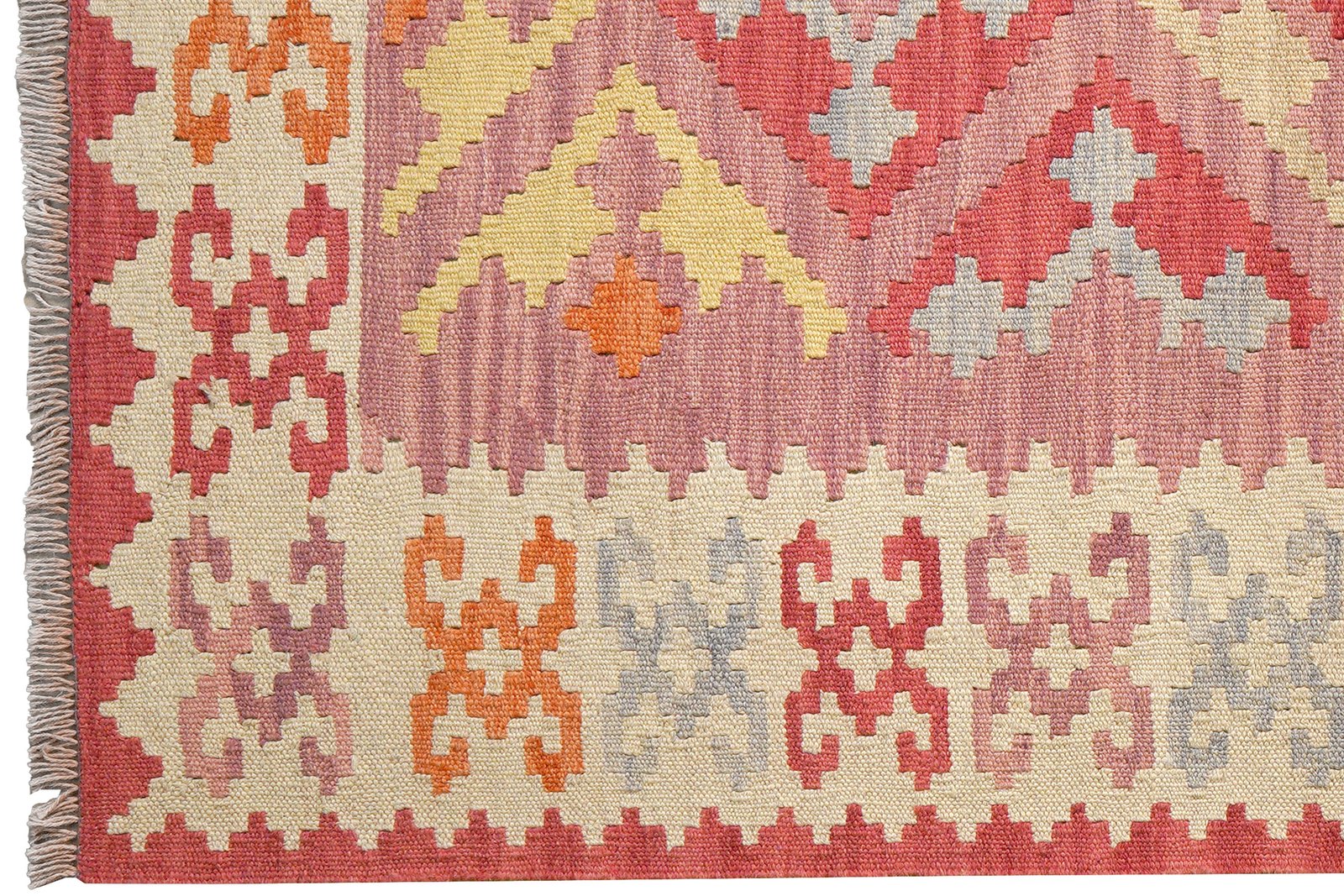 Kelim Gashgai — Handmade, 118x173 cm, Pink, 100% Virgin Wool | View 3