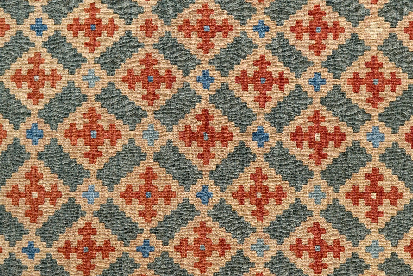 Kelim Gashgai — Handmade, 153x147 cm, Green, 100% Virgin Wool | View 5