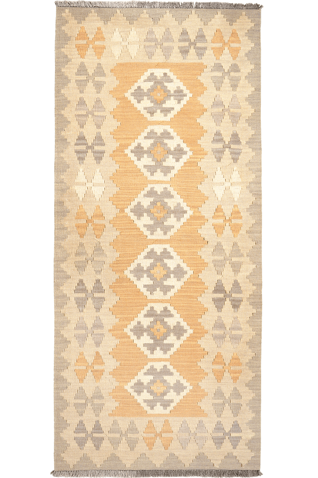 Kelim Gashgai — Handmade, 84x193 cm, Yellow, 100% Virgin Wool | Main view