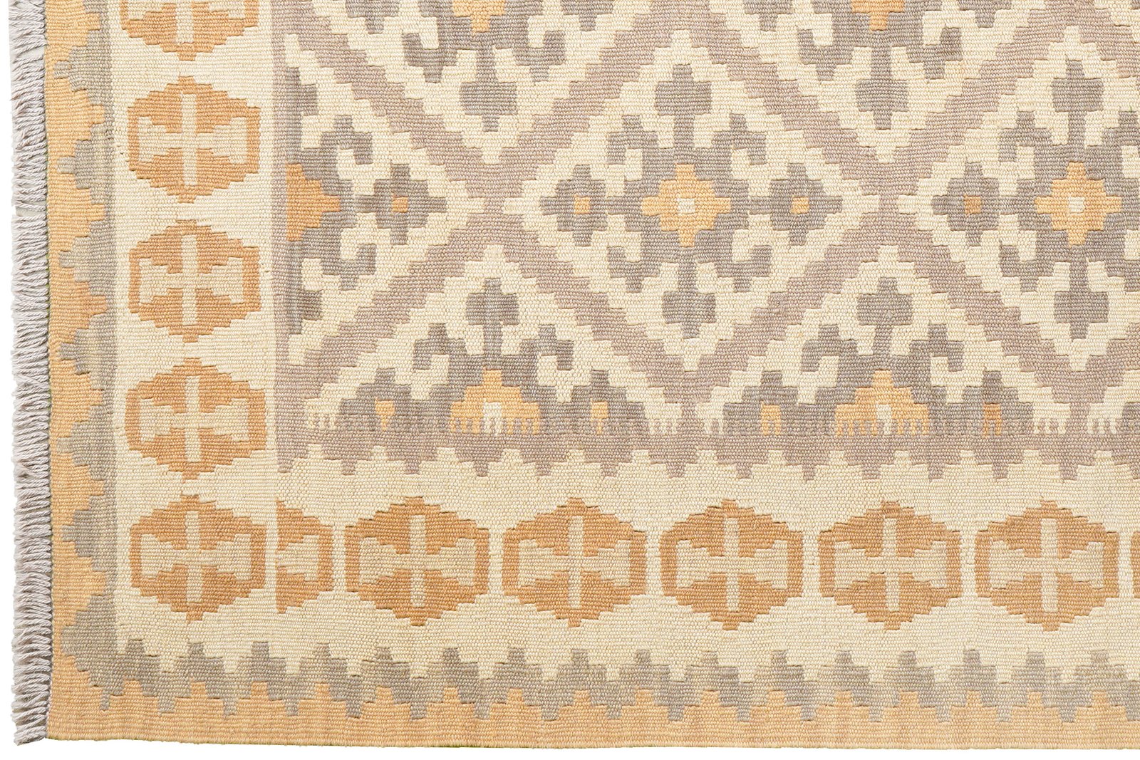 Kelim Gashgai — Handmade, 129x182 cm, Grey, 100% Virgin Wool | View 3
