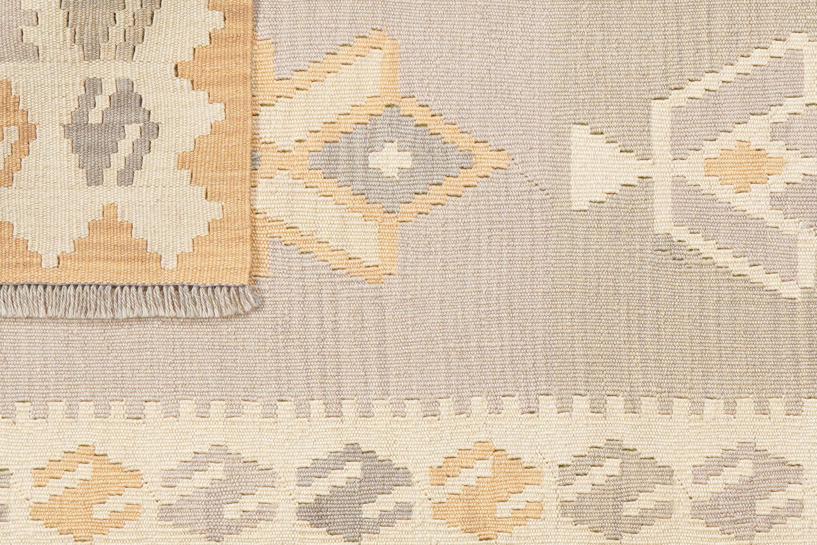 Kelim Gashgai — Handmade, 84x211 cm, Grey, 100% Virgin Wool | View 6