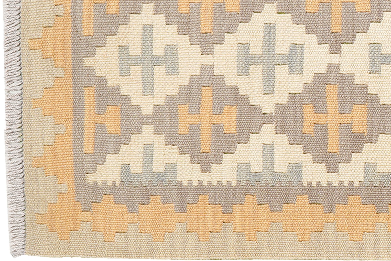 Kelim Gashgai — Handmade, 83x191 cm, Beige, 100% Virgin Wool | View 3