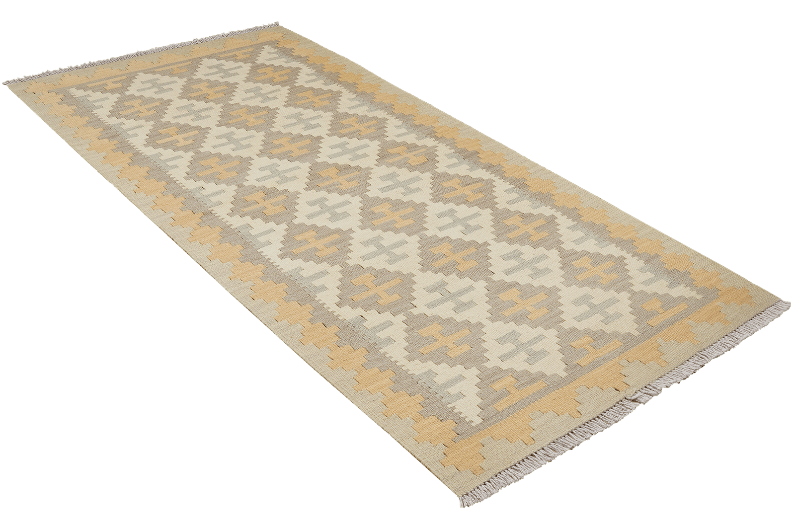 Kelim Gashgai — Handmade, 83x191 cm, Beige, 100% Virgin Wool | View 4