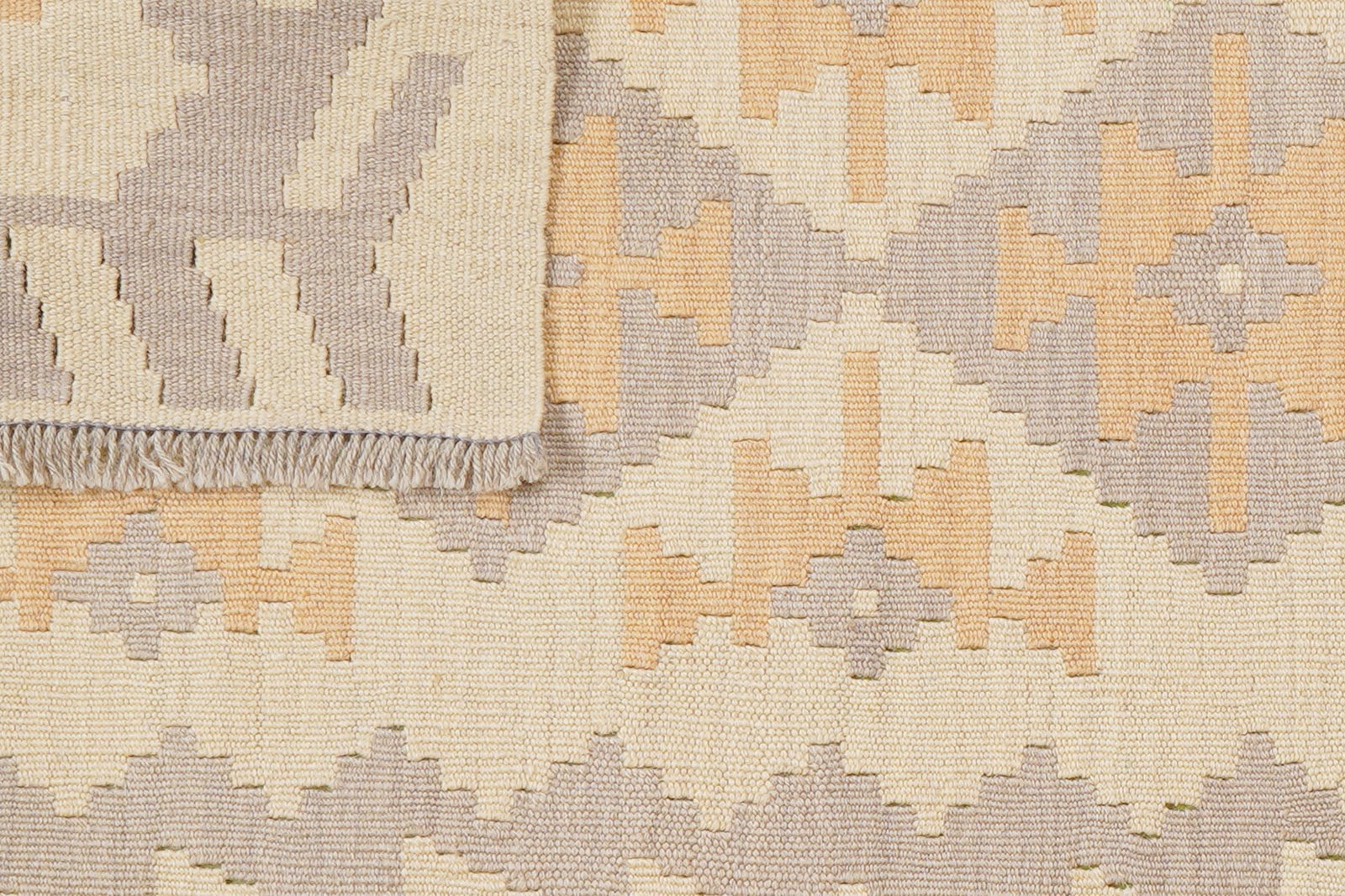 Kelim Gashgai — Handmade, 84x201 cm, Beige, 100% Virgin Wool | View 6