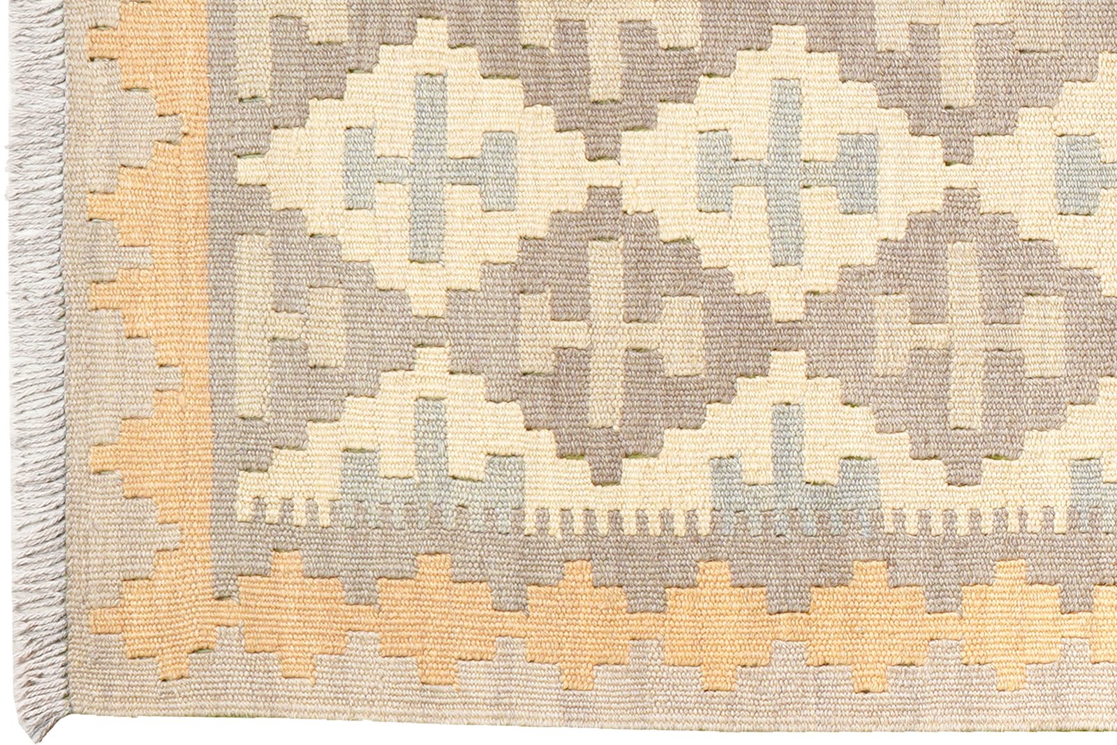 Kelim Gashgai — Handmade, 84x188 cm, Beige, 100% Virgin Wool | View 3