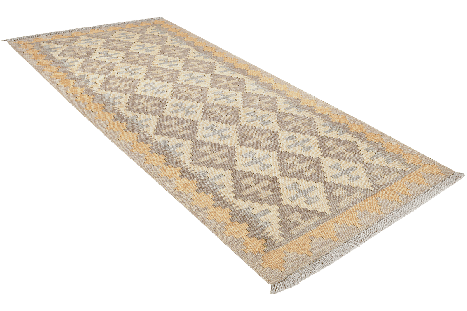 Kelim Gashgai — Handmade, 84x188 cm, Beige, 100% Virgin Wool | View 4