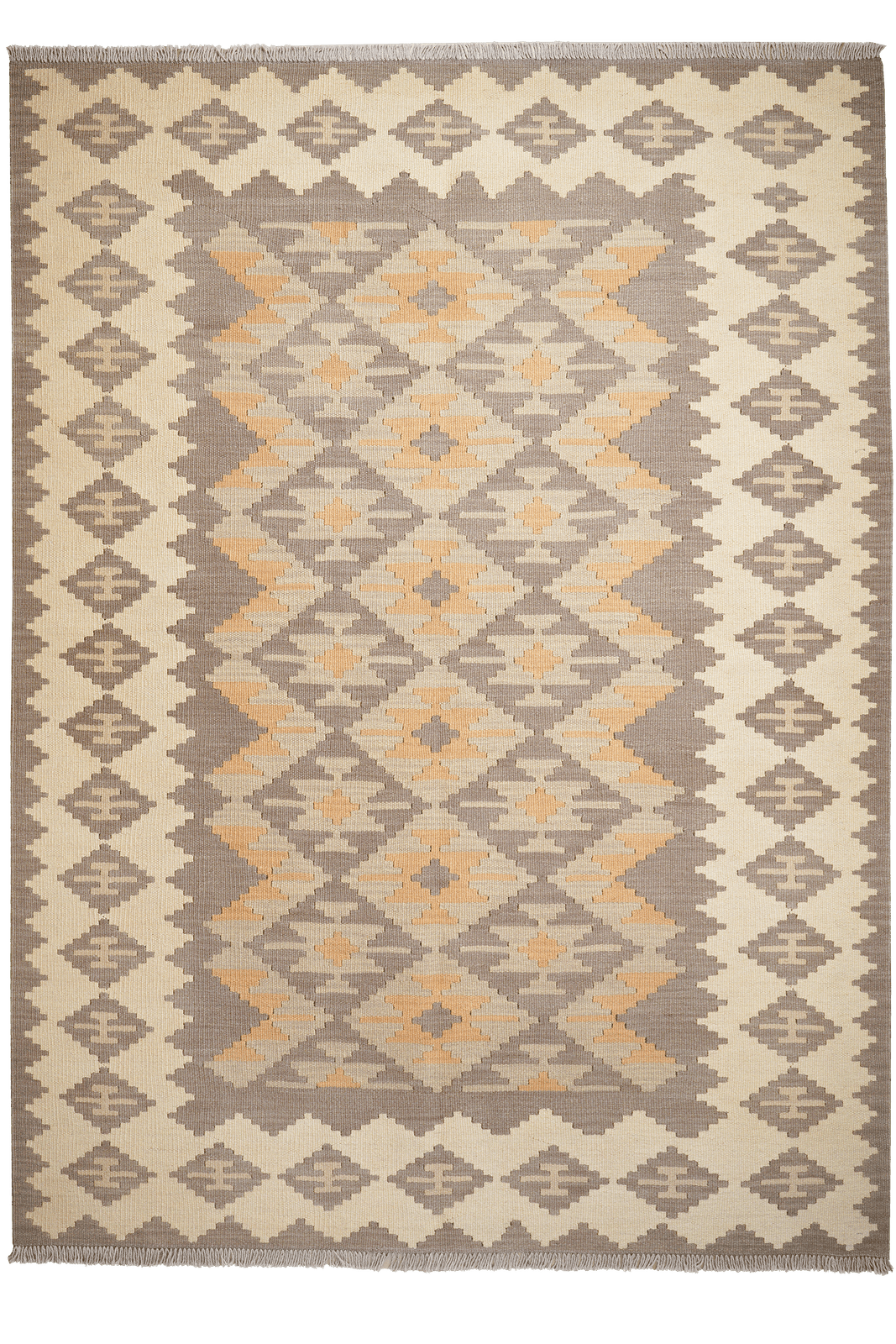 Kelim Gashgai — Handmade, 169x238 cm, Grey, 100% Virgin Wool | Main view
