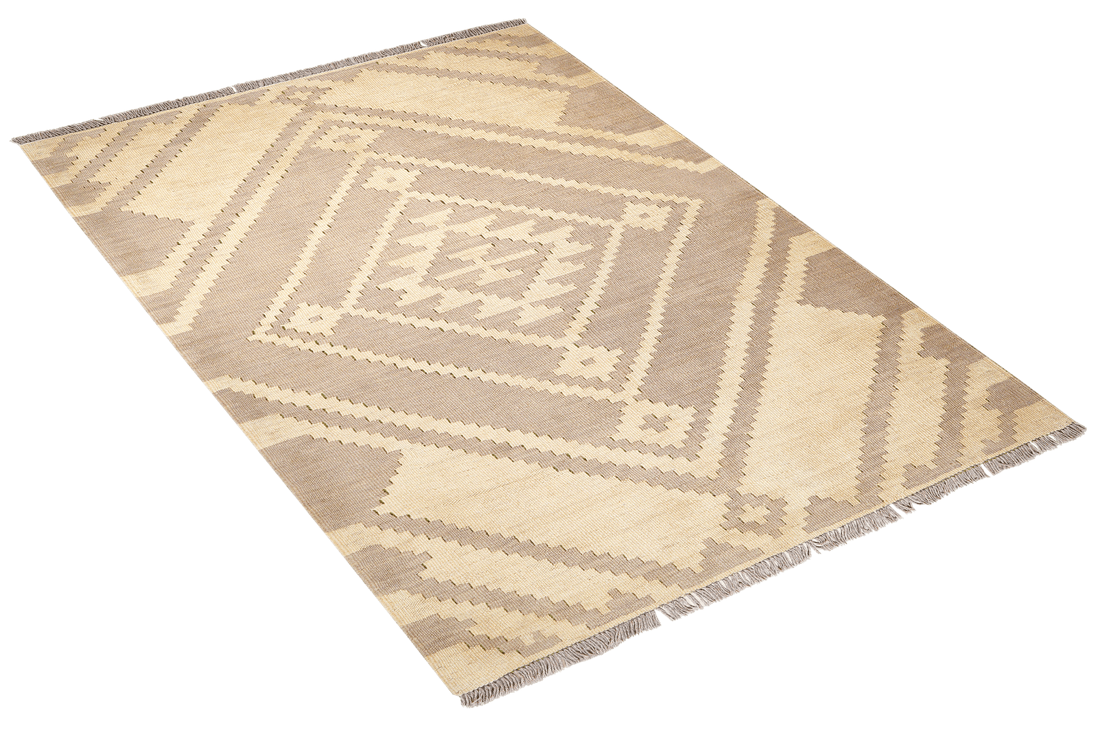 Kelim Gashgai — Handmade, 120x175 cm, Beige, 100% Virgin Wool | View 4