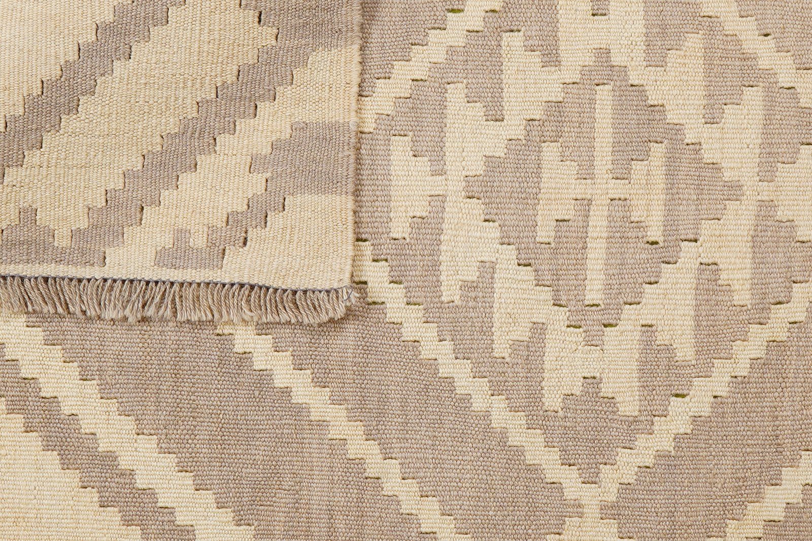Kelim Gashgai — Handmade, 120x175 cm, Beige, 100% Virgin Wool | View 6