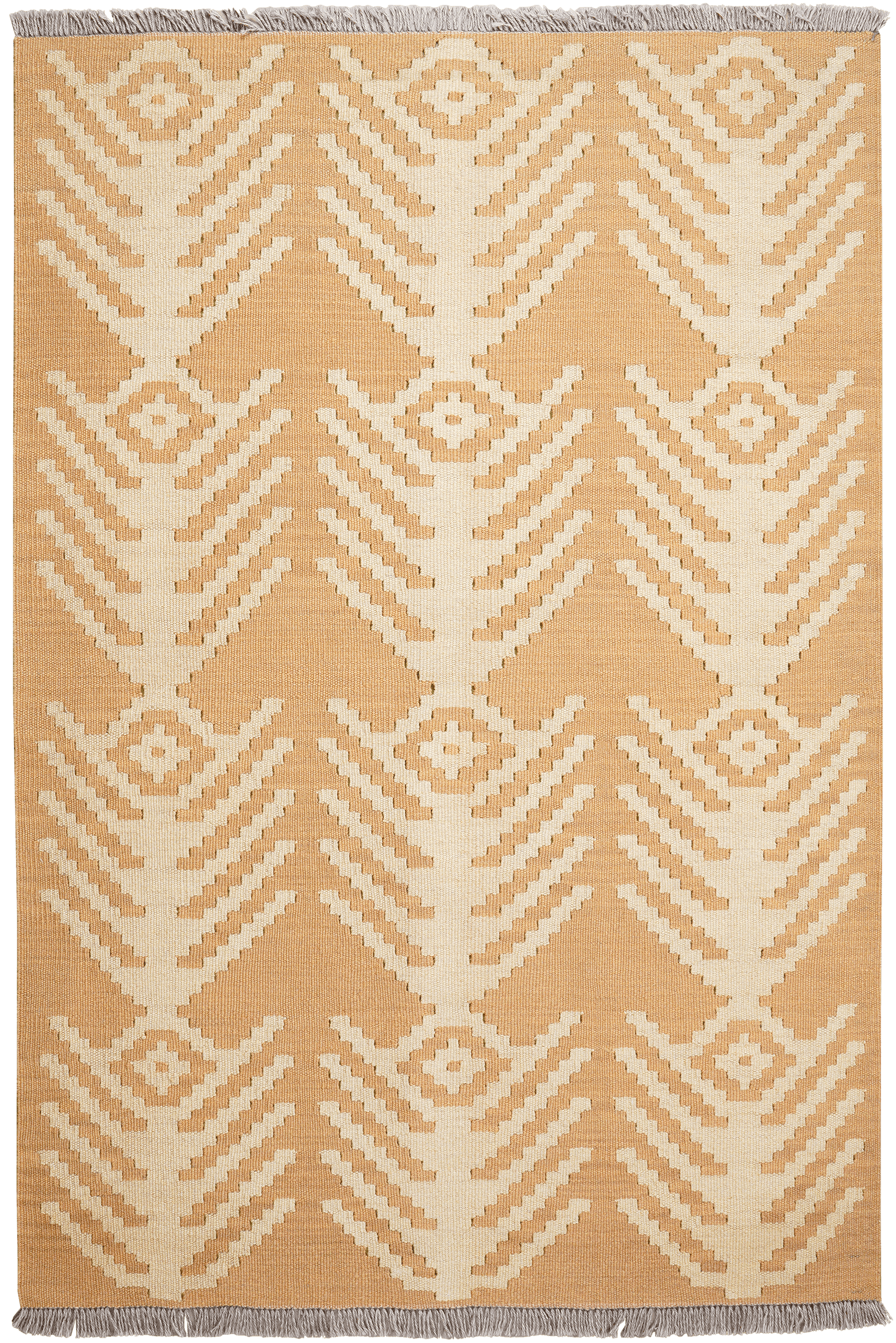 Kelim Gashgai — Handmade, 102x150 cm, Yellow, 100% Virgin Wool | Main view