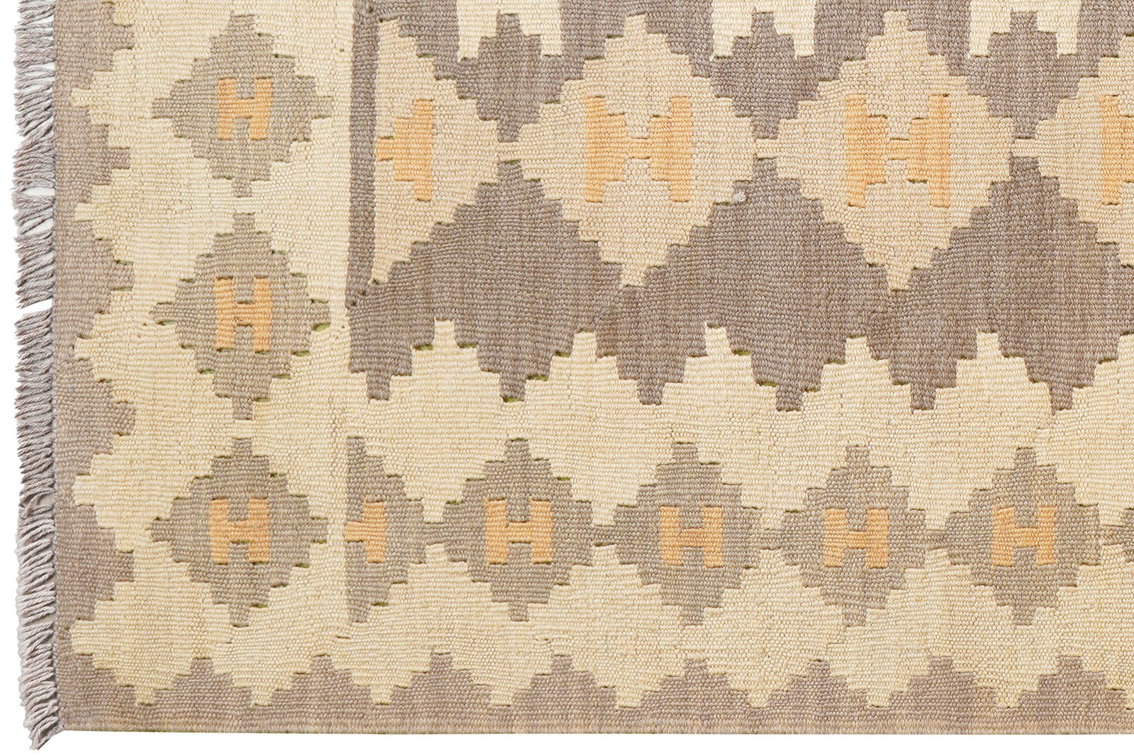 Kelim Gashgai — Handmade, 119x176 cm, Grey, 100% Virgin Wool | View 3
