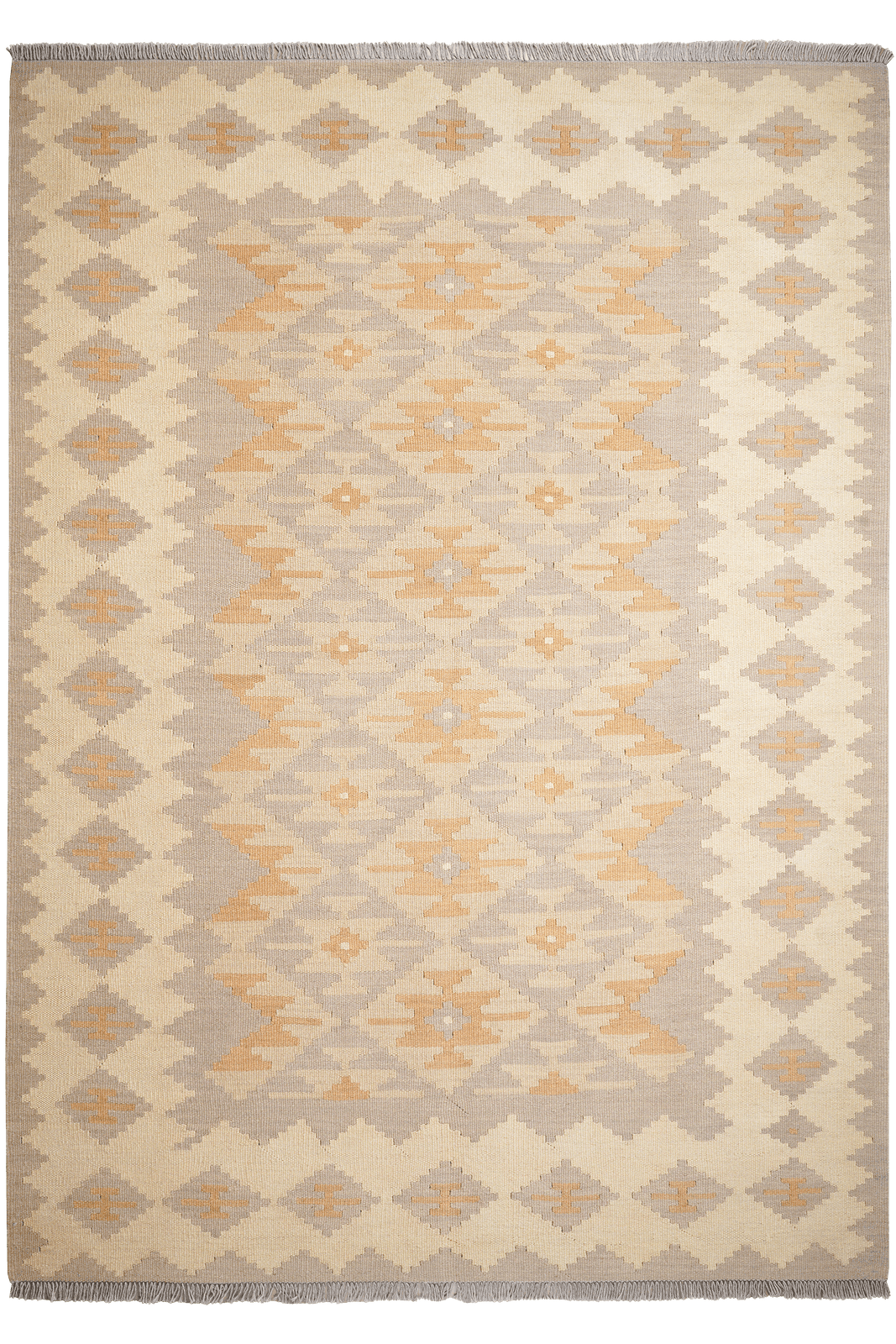 Kelim Gashgai — Handmade, 169x236 cm, Grey, 100% Virgin Wool | Main view