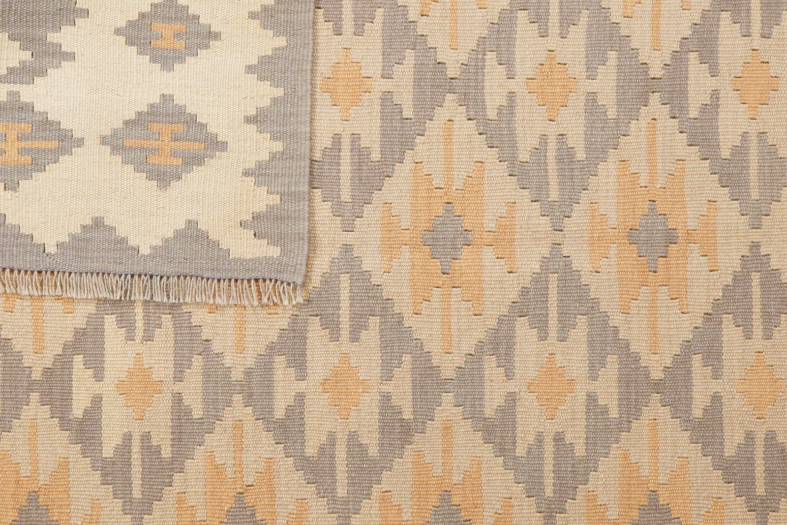 Kelim Gashgai — Handmade, 171x233 cm, Grey, 100% Virgin Wool | View 6