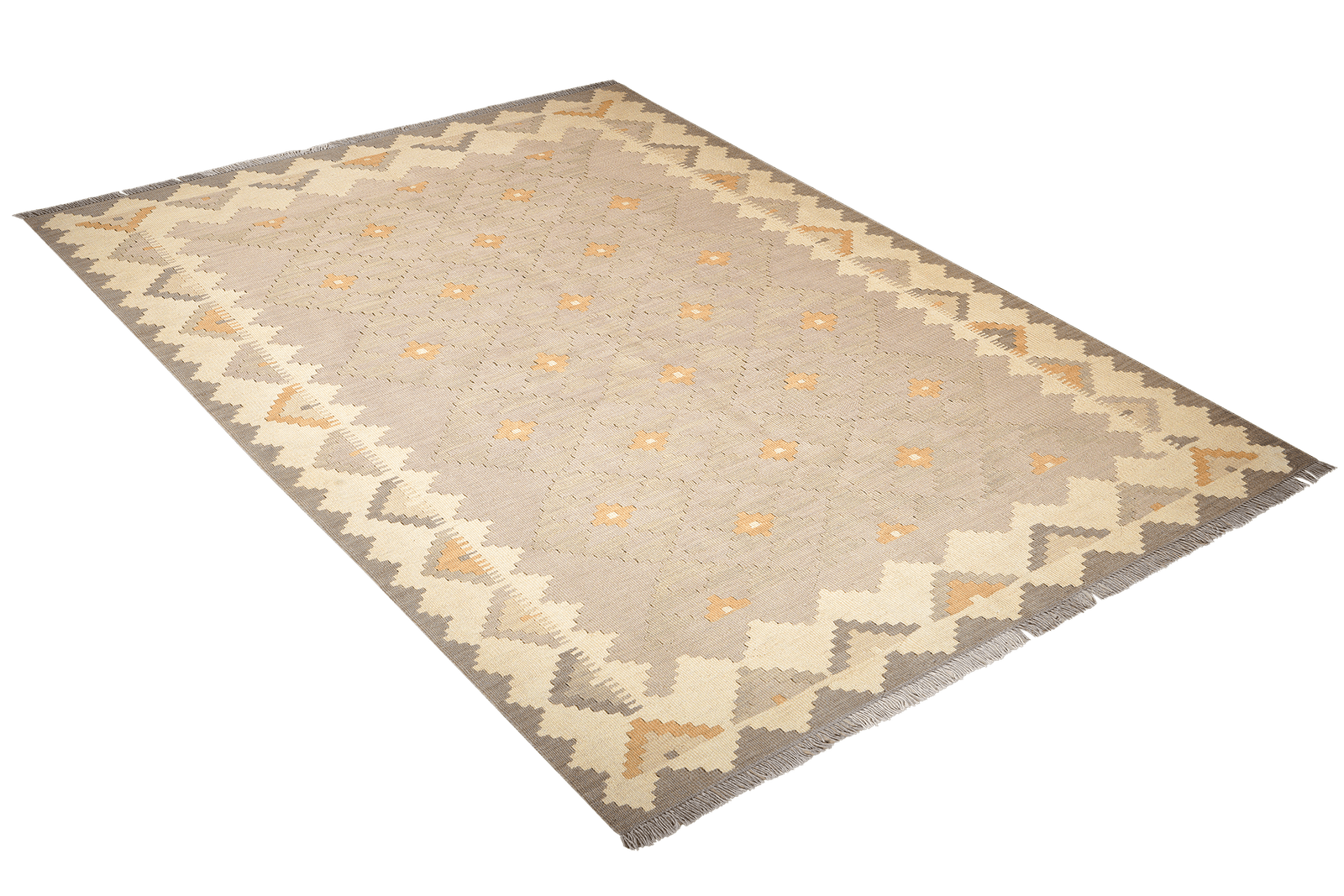 Kelim Gashgai — Handmade, 173x233 cm, Grey, 100% Virgin Wool | View 4