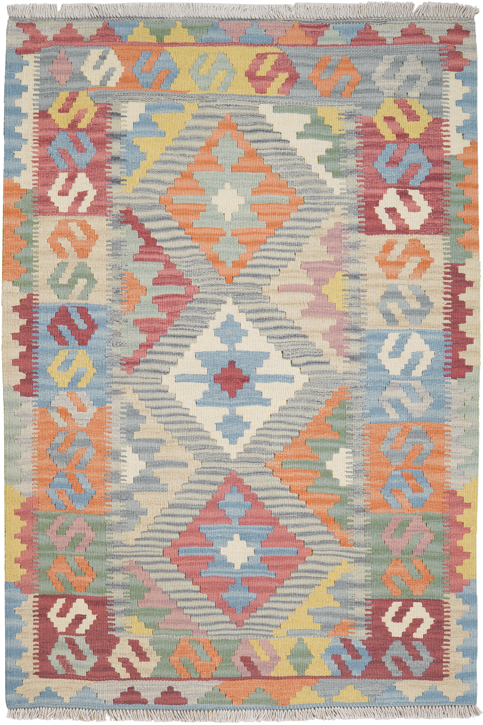Kelim Gashgai — Handgefertigt, 154x105 cm, Bunt, 100% Virgin Wool | Main view
