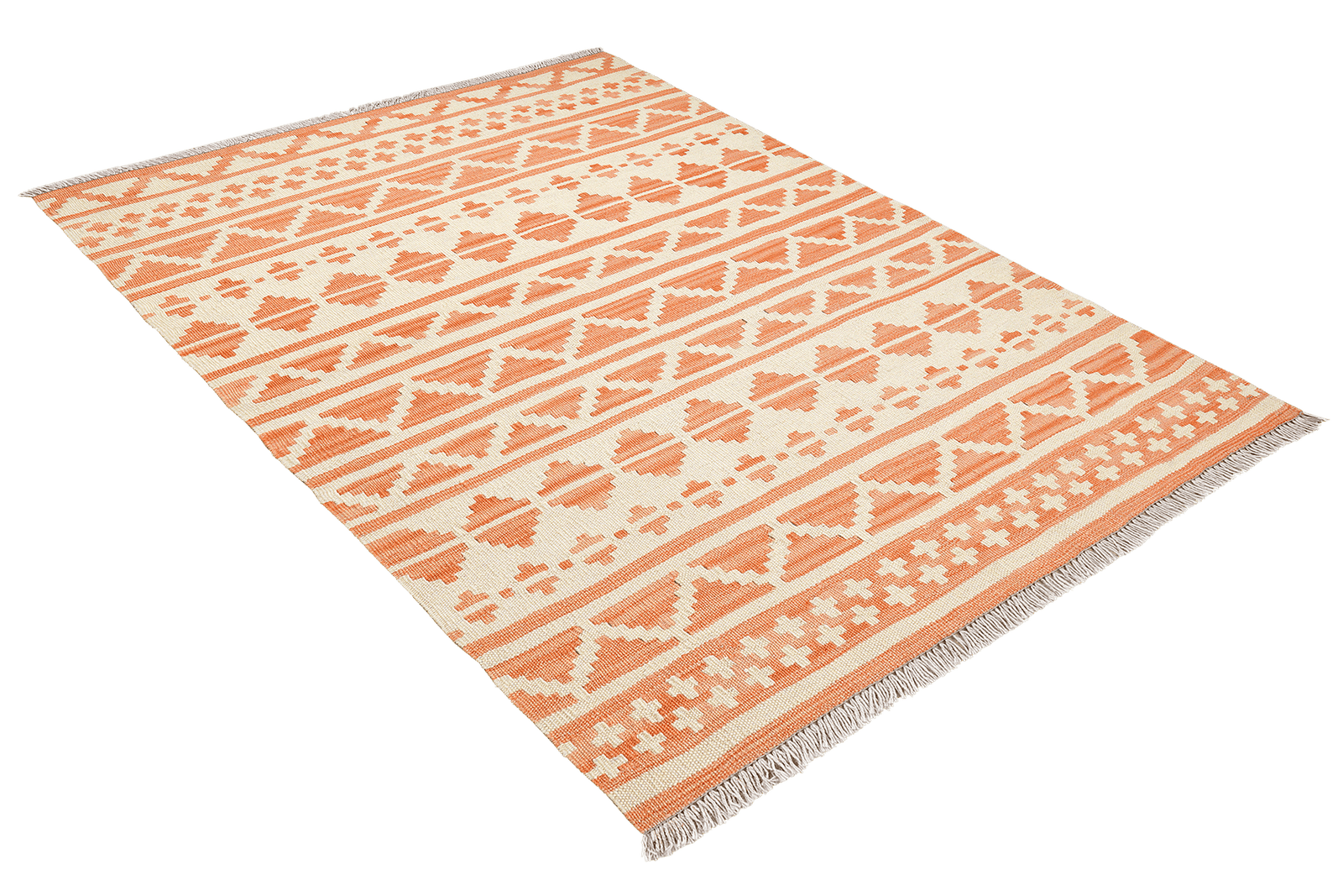Kelim Gashgai — Handmade, 104x146 cm, Beige, 100% Virgin Wool | View 4