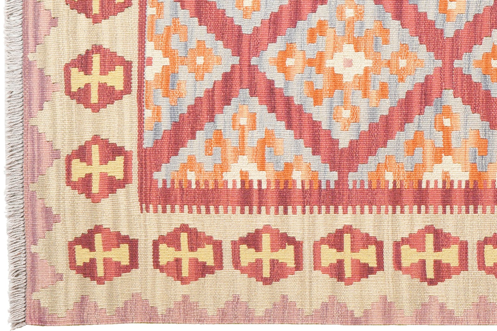 Kelim Gashgai — Handmade, 127x184 cm, Red, 100% Virgin Wool | View 3