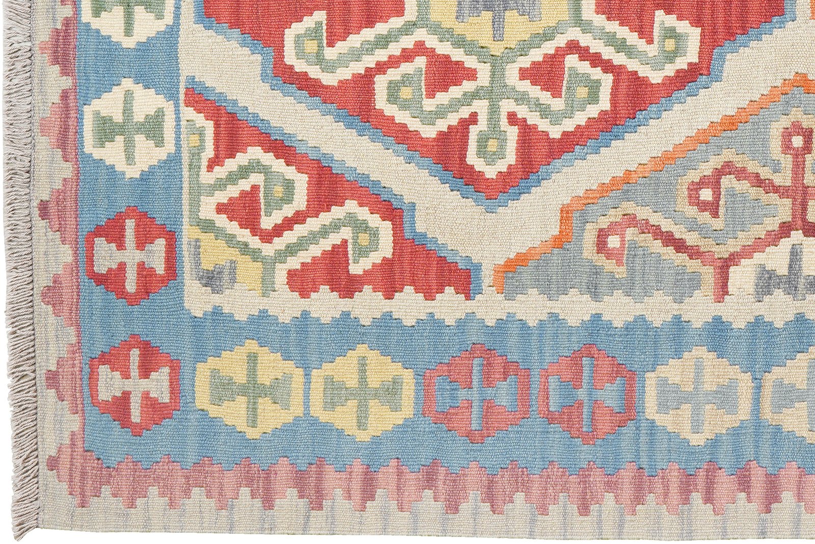 Kelim Gashgai — Handmade, 122x180 cm, Grey, 100% Virgin Wool | View 3
