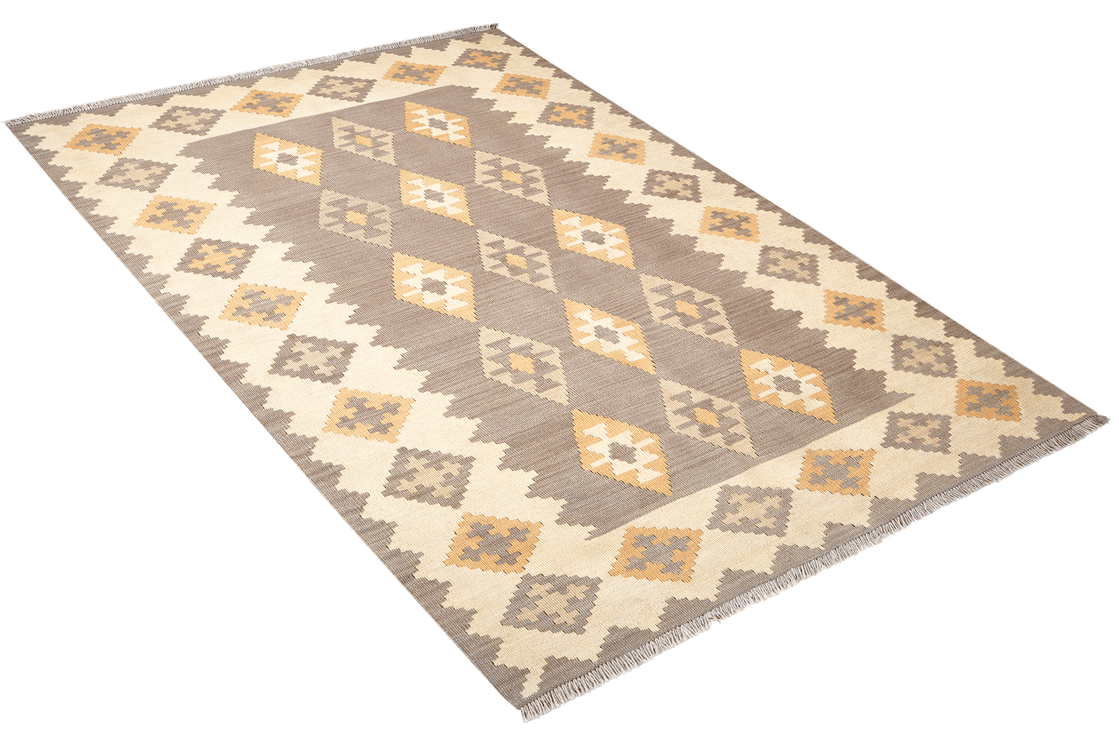 Kelim Gashgai — Handmade, 121x190 cm, Grey, 100% Virgin Wool | View 4