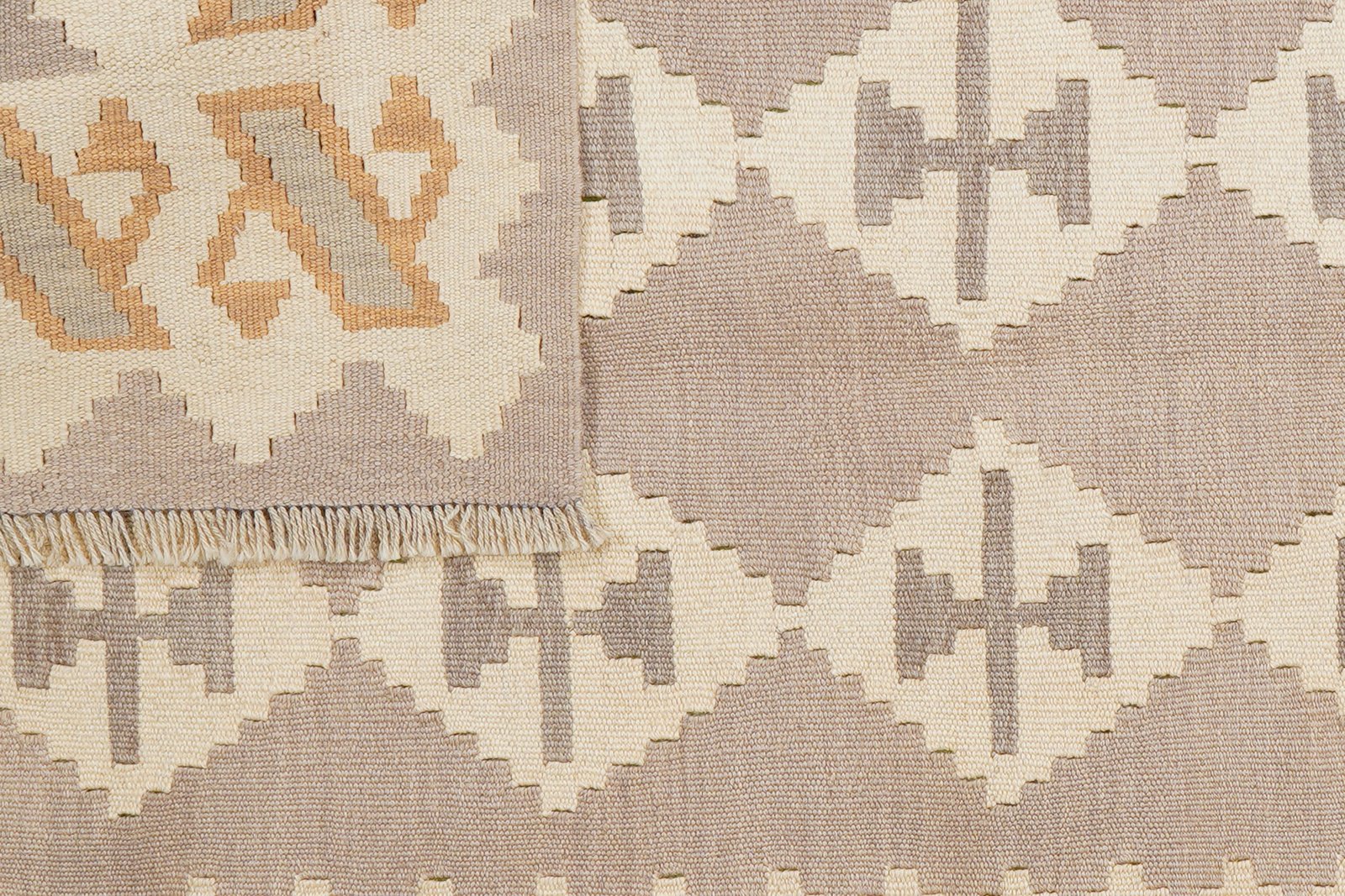 Kelim Gashgai — Handmade, 119x185 cm, Grey, 100% Virgin Wool | View 6