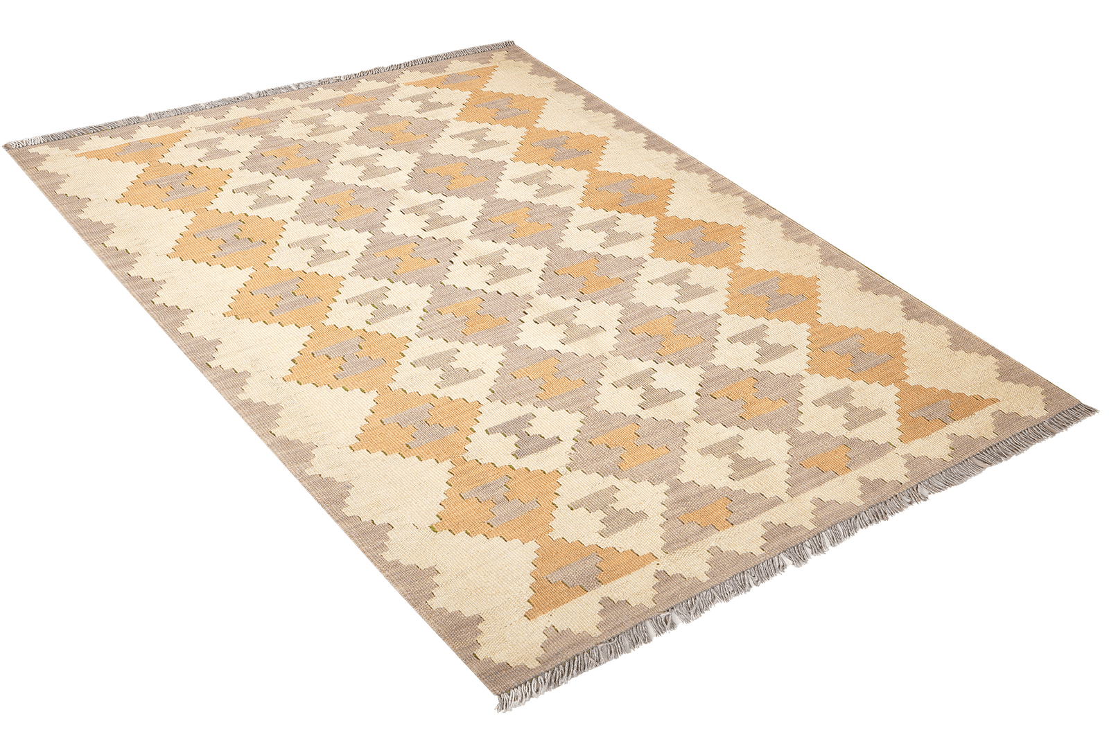 Kelim Gashgai — Handmade, 120x165 cm, Beige, 100% Virgin Wool | View 4
