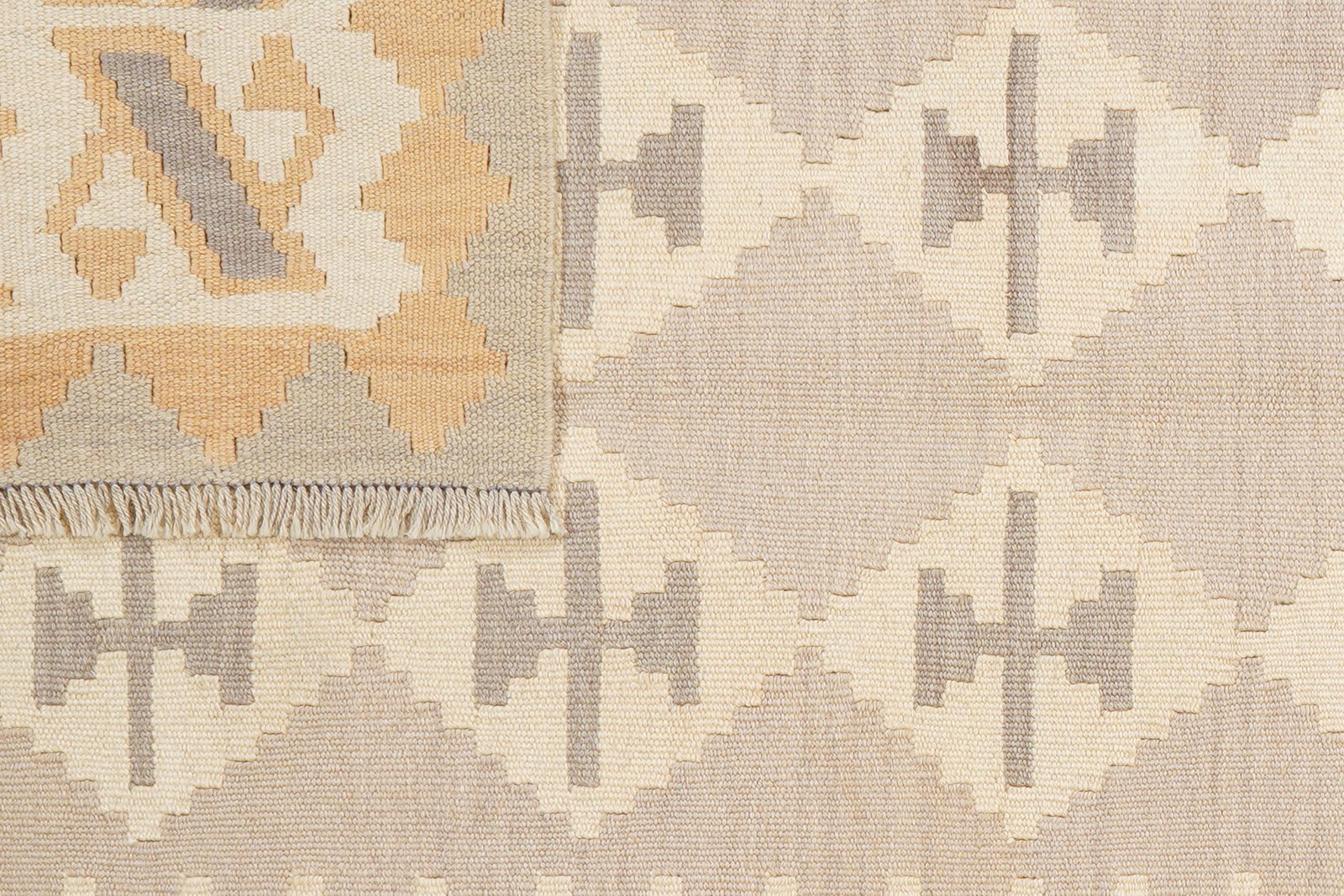 Kelim Gashgai — Handmade, 118x180 cm, Grey, 100% Virgin Wool | View 6