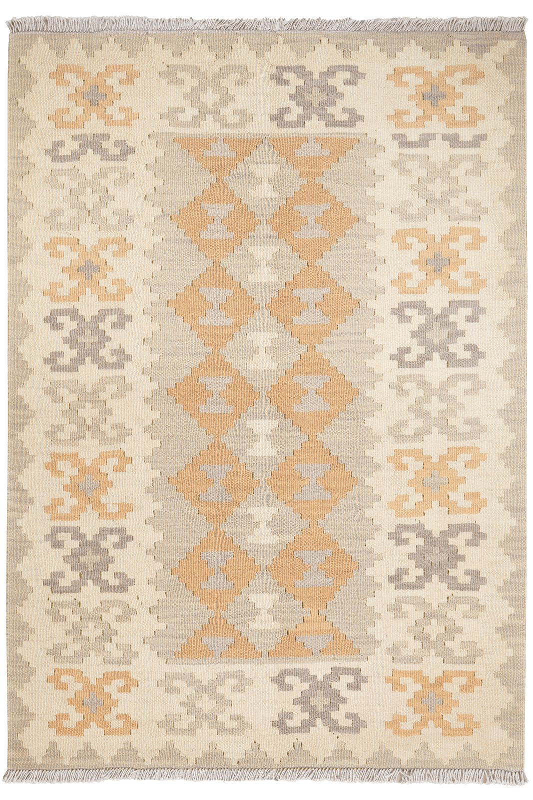 Kelim Gashgai — Handmade, 119x170 cm, Grey, 100% Virgin Wool | Main view