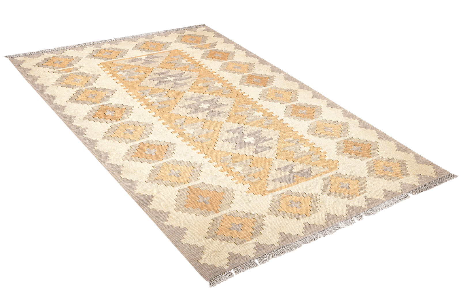 Kelim Gashgai — Handmade, 122x174 cm, Yellow, 100% Virgin Wool | View 4
