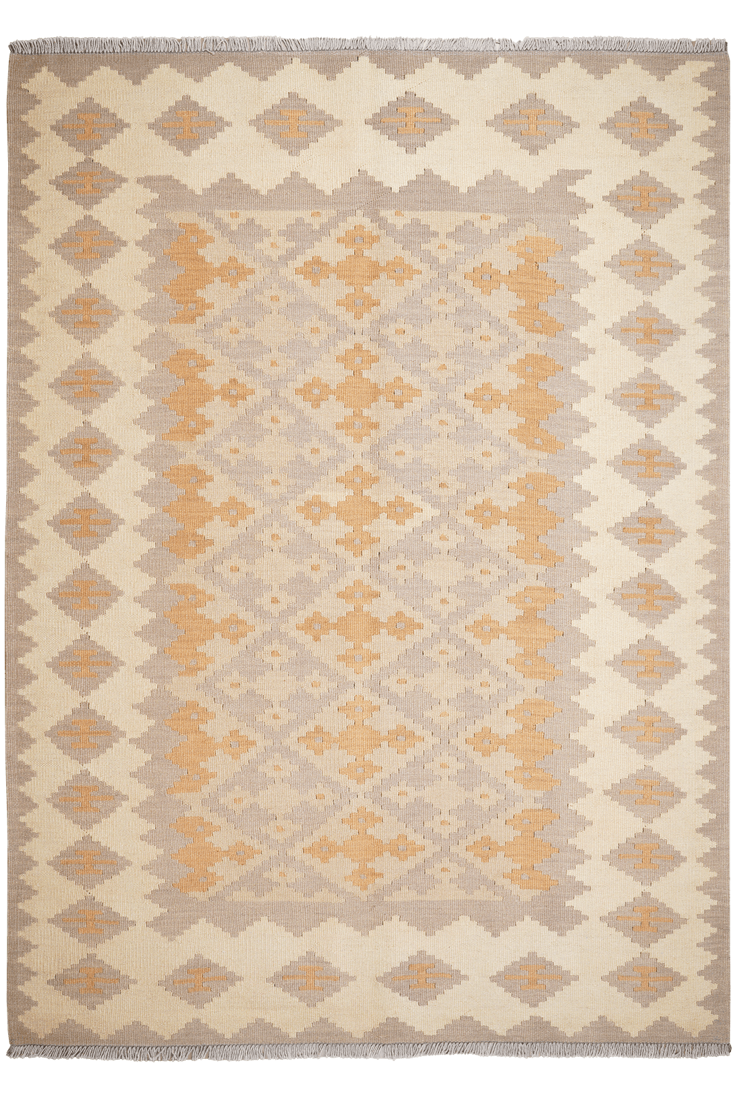 Kelim Gashgai — Handmade, 167x232 cm, Grey, 100% Virgin Wool | Main view
