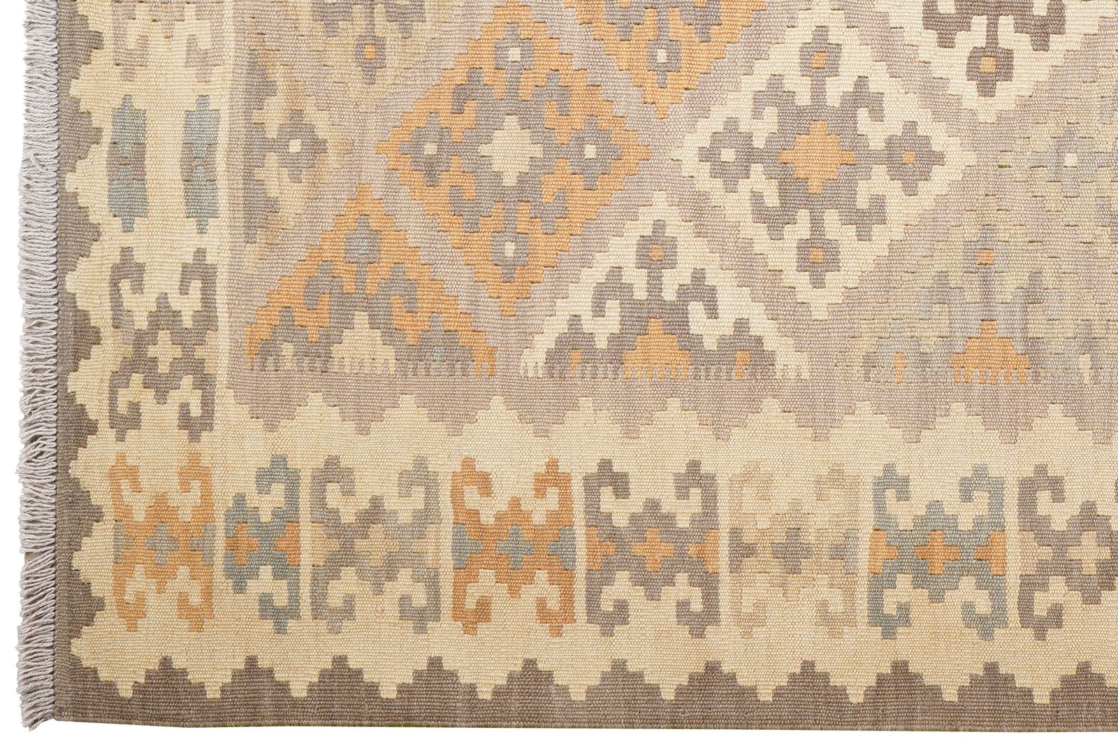 Kelim Gashgai — Handmade, 162x207 cm, Grey, 100% Virgin Wool | View 3