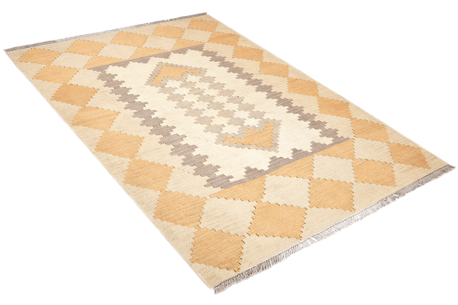 Kelim Gashgai — Handmade, 120x170 cm, Beige, 100% Virgin Wool | View 4
