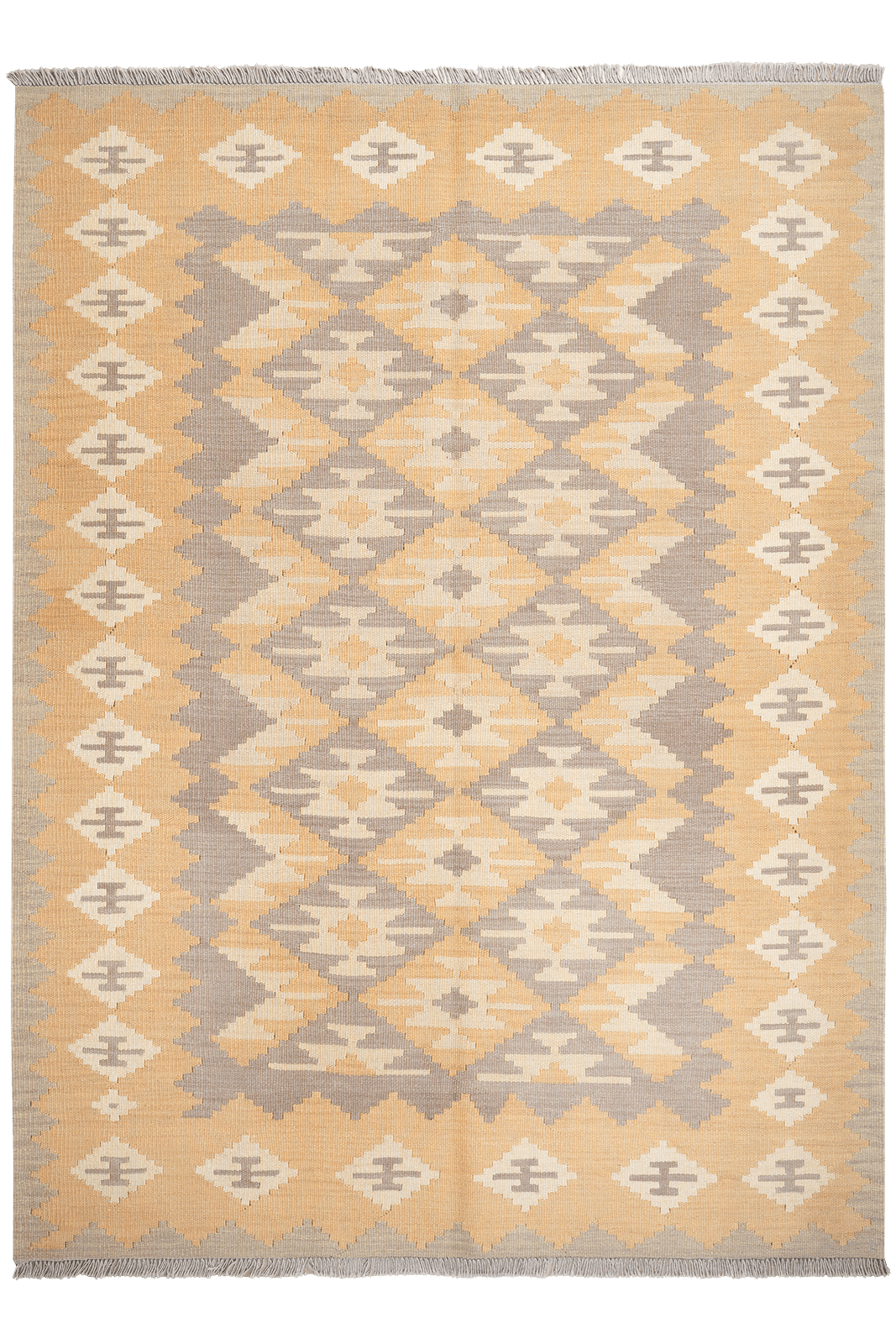 Kelim Gashgai — Handmade, 168x230 cm, Grey, 100% Virgin Wool | Main view