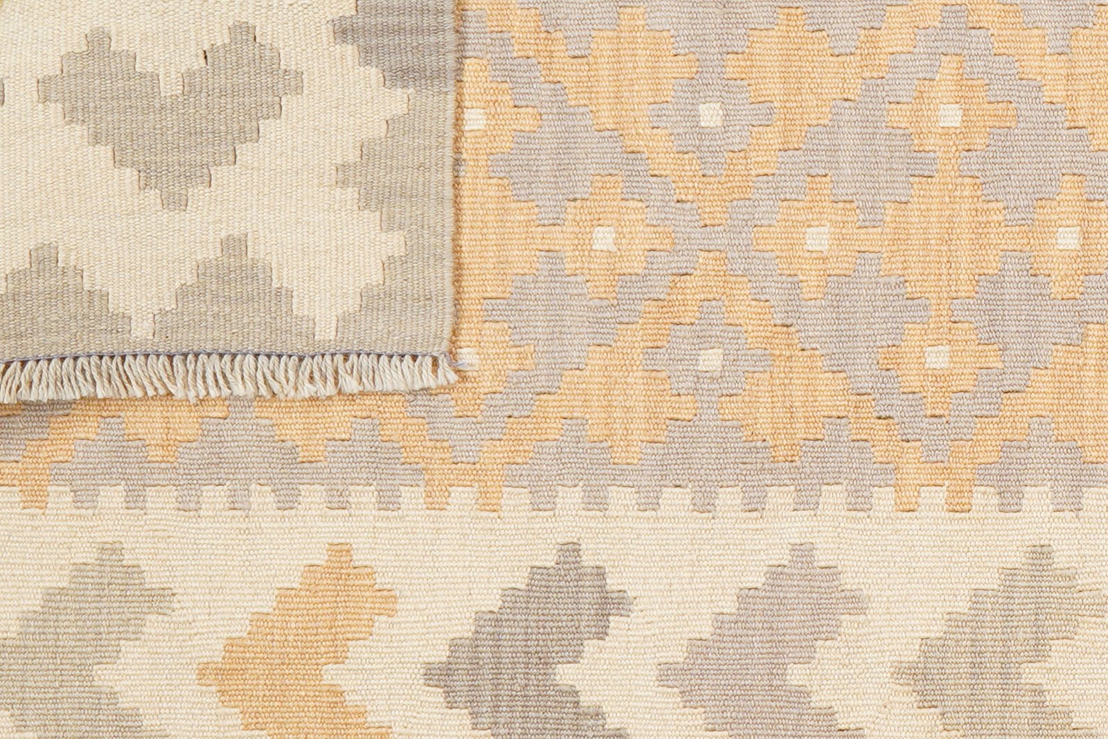 Kelim Gashgai — Handmade, 80x208 cm, Grey, 100% Virgin Wool | View 6