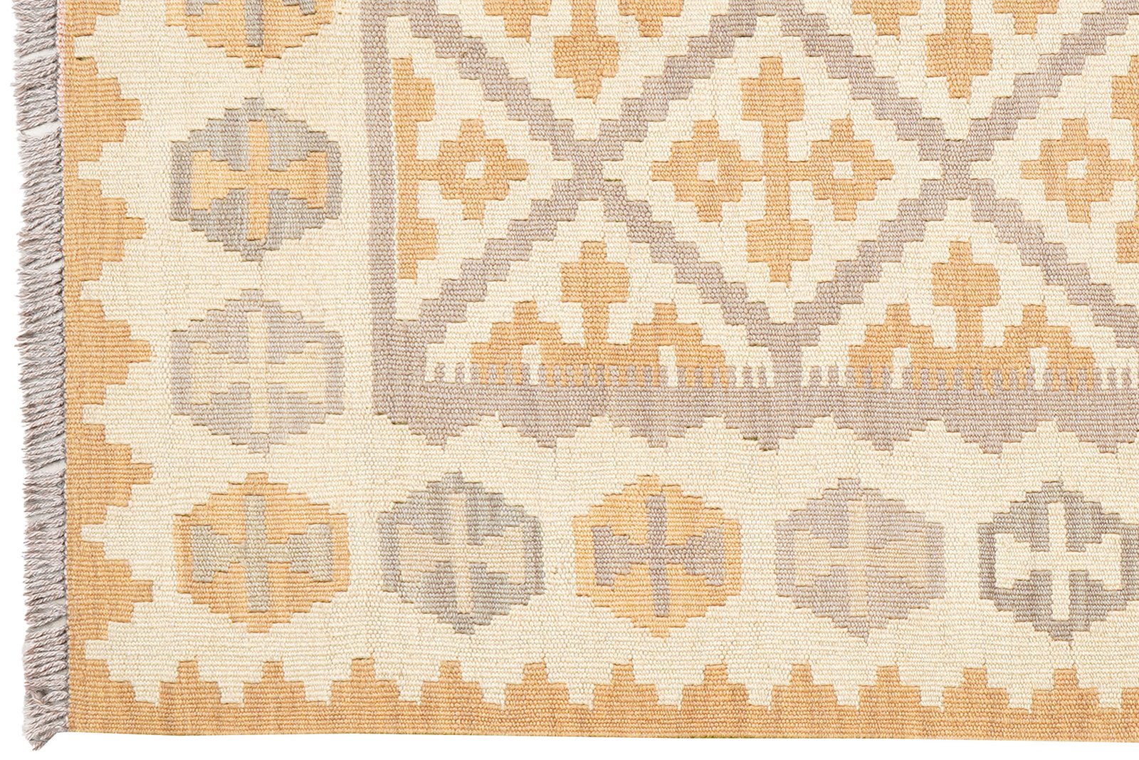 Kelim Gashgai — Handmade, 106x150 cm, Grey, 100% Virgin Wool | View 3