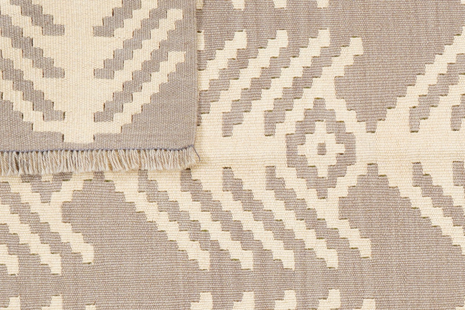 Kelim Gashgai — Handmade, 103x149 cm, Grey, 100% Virgin Wool | View 6